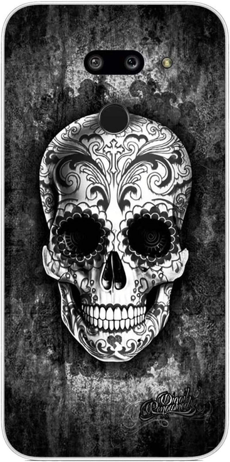 Compatible with LG G8 | LG G8 Thinq Case Cool Skull 556 Kids Girls Women Man Soft Flexible TPU Silicone Phone Case Clear  PTGVCTA   