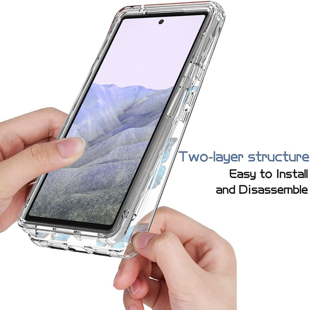 Zoeirc Case for Pixel 6 Pro Case,Pixel 6 XL G8VOU Case, Soft 360 Full Body Shockproof Bumper Crystal Clear Case Cover for Google Pixel 6 Pro 5G (Blue Butterfly)  Zoeirc   