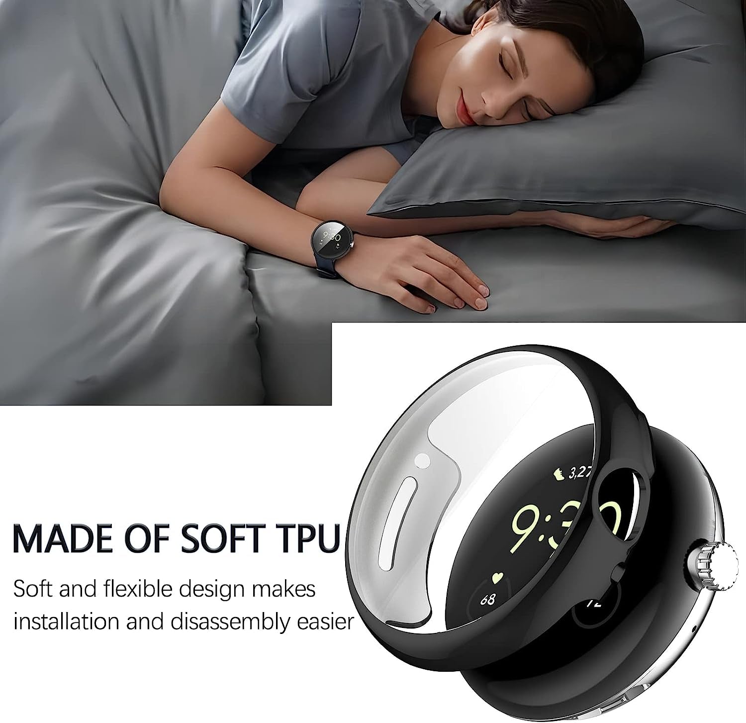 Wugongyan Screen Protector Case Compatible with Google Pixel Watch 2/Pixel Watch Soft TPU Plated Slim Full Protective Cover Accessories for Pixel Watch1/2(6-Pack Brilliant Colors,Pixel Watch1/2)  Wugongyan   