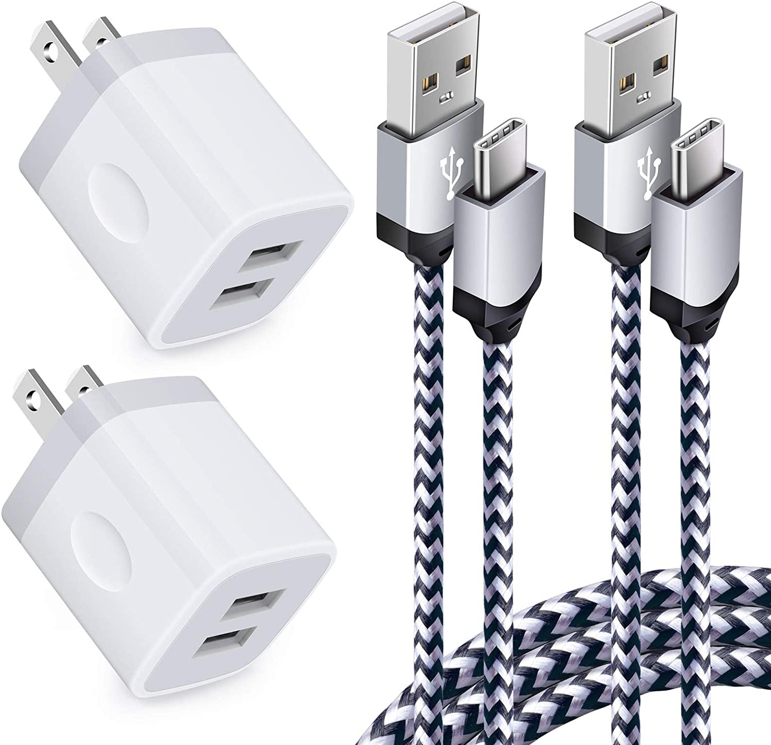 USB C Wall Charger Fast for Samsung Galaxy S23 S23 Ultra S23+ S22 S21+ S21 Fe/Plus/Ultra S20 5G Note 22/20 Ultra/20 S10E A52 A72 A51 A71 A14 A11 A20,2.1A Dual Charging Block Cube 6Ft USB Type C Cable  Shenzhen Putuo Technology Co., Ltd EB O(White2)  