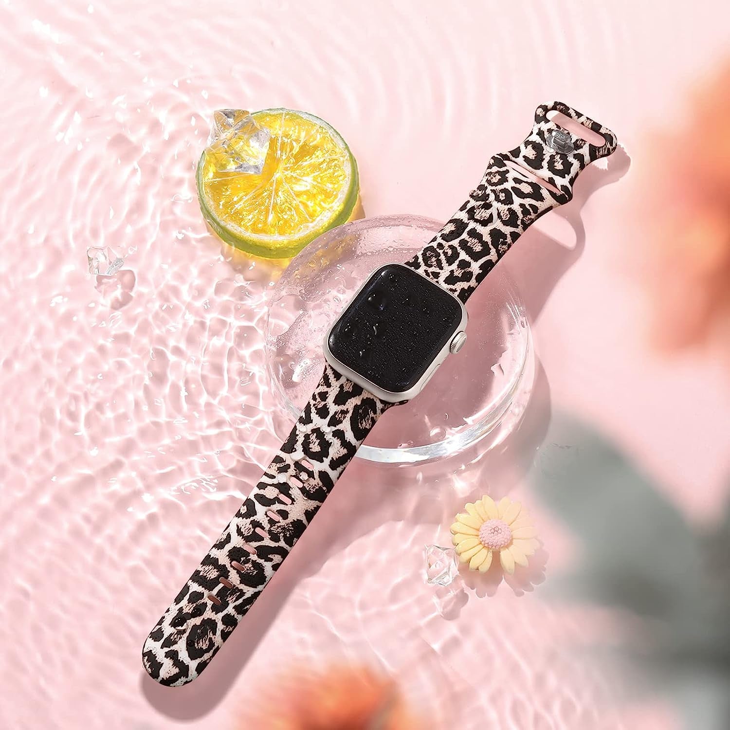 Easuny Compatible with Apple Watch Band 38Mm 40Mm 41Mm 42Mm 44Mm 45Mm 49Mm Women Men, Soft Silicone Double Sided Printed Pattern Sport Replacement Strap Cute for Iwatch SE Series 8 7 6 5 4 3 2 1 Ultra  Easuny   