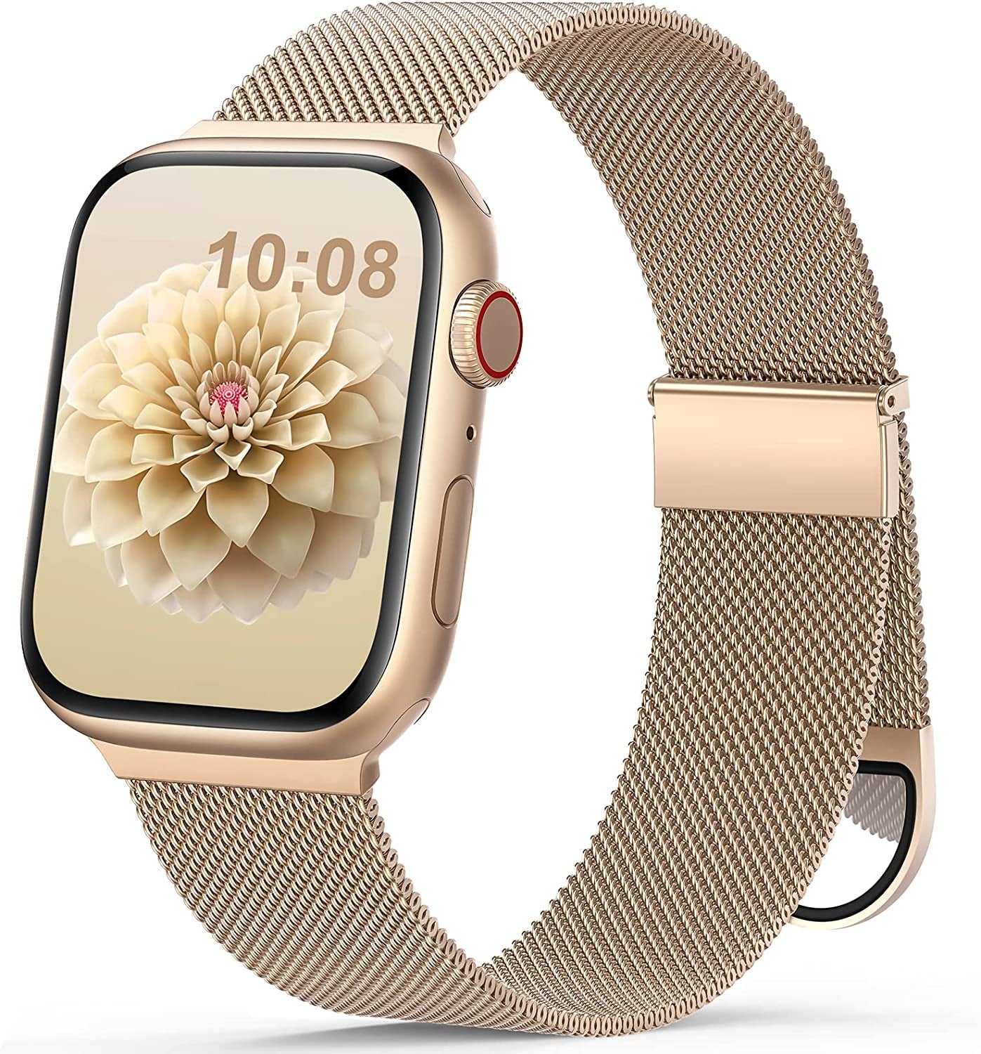 OHOTLOVE Metal Magnetic Bands Compatible with Apple Watch Band 38Mm 40Mm 41Mm 42Mm 44Mm 45Mm 49Mm Women Men, Stainless Steel Mesh Loop Strap for Iwatch Ultra SE Series 8 7 6 5 4 3 2 1 Starlight S  OHOTLOVE Rose gold 42mm/44mm/45mm/49mm 