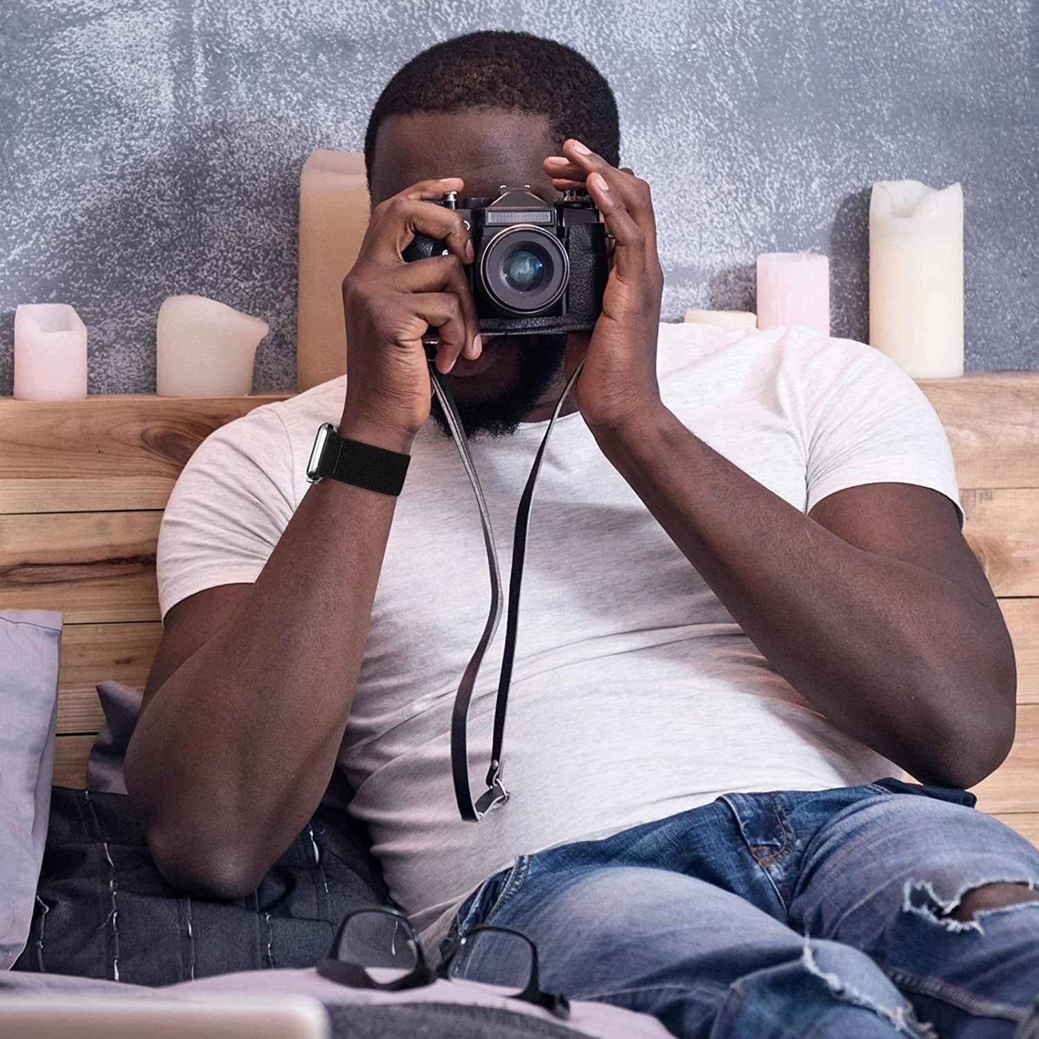 ENJINER Stretchy Nylon Solo Loop Bands Compatible with Apple Watch 38Mm 40Mm 41Mm 42Mm 44Mm 45Mm 49Mm Ultra Iwatch Series 8 7 SE 6 5 4 3 2 1 Strap, Sport Elastic Braided Women Men No Buckles Clasps Replacement Wristband  ENJINER   