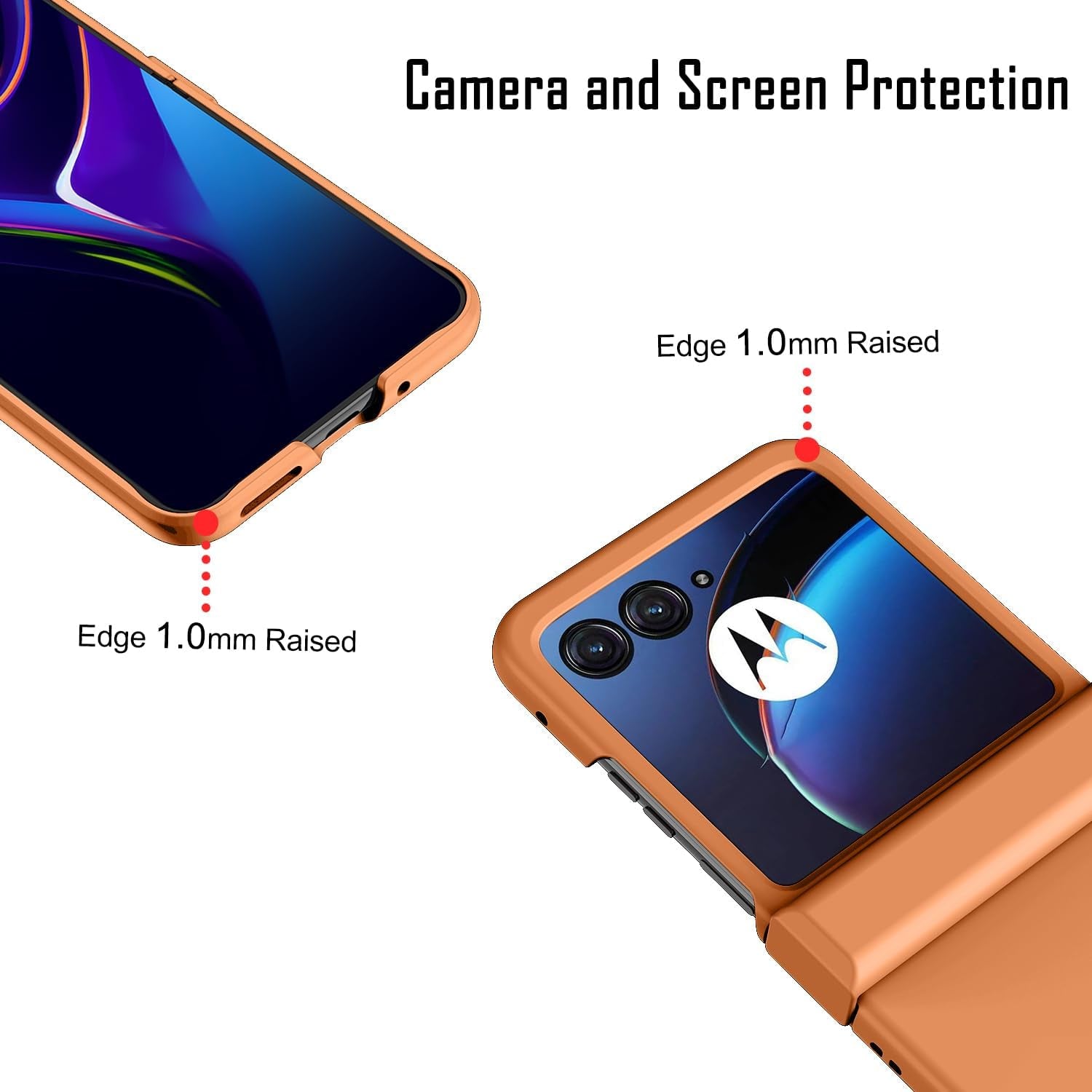 Designed Case for Moto Razr plus 2023 Case,[Full Cover Hinge Protection][Hard PC Slim Phone Case][Support Wireless Charging][Shockproof Anti-Slip] for Motorola Razr+ 2023 5G 6.9" (Apricot)  ZMPHG   