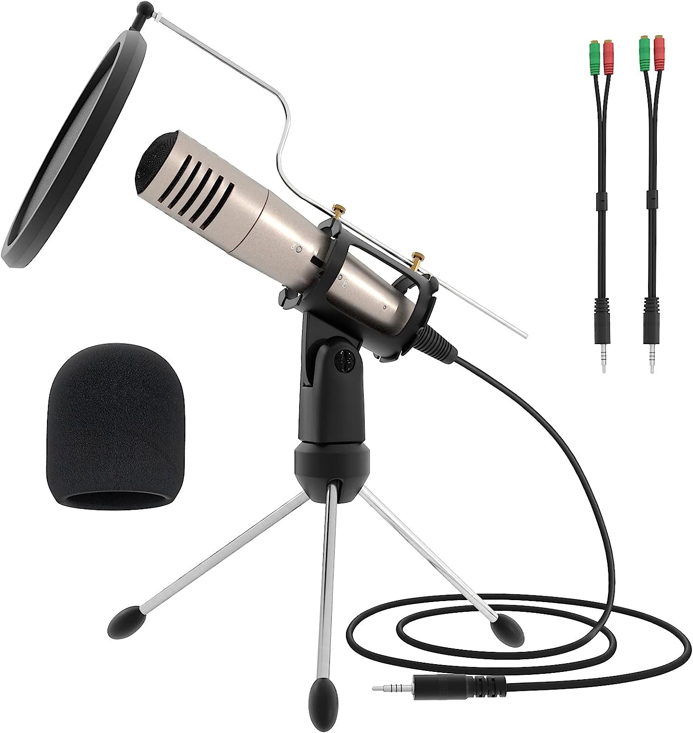 3.5Mm Condenser Microphone,Msizoy Studio Recording Microphone W/Stand for Phone Computer PC MAC Laptop Windows Mini Mic for Youtube Podcast Singing Video Live Stream Conference Facebook Karaoke(Blue)  MSIZOY Rose Gold  