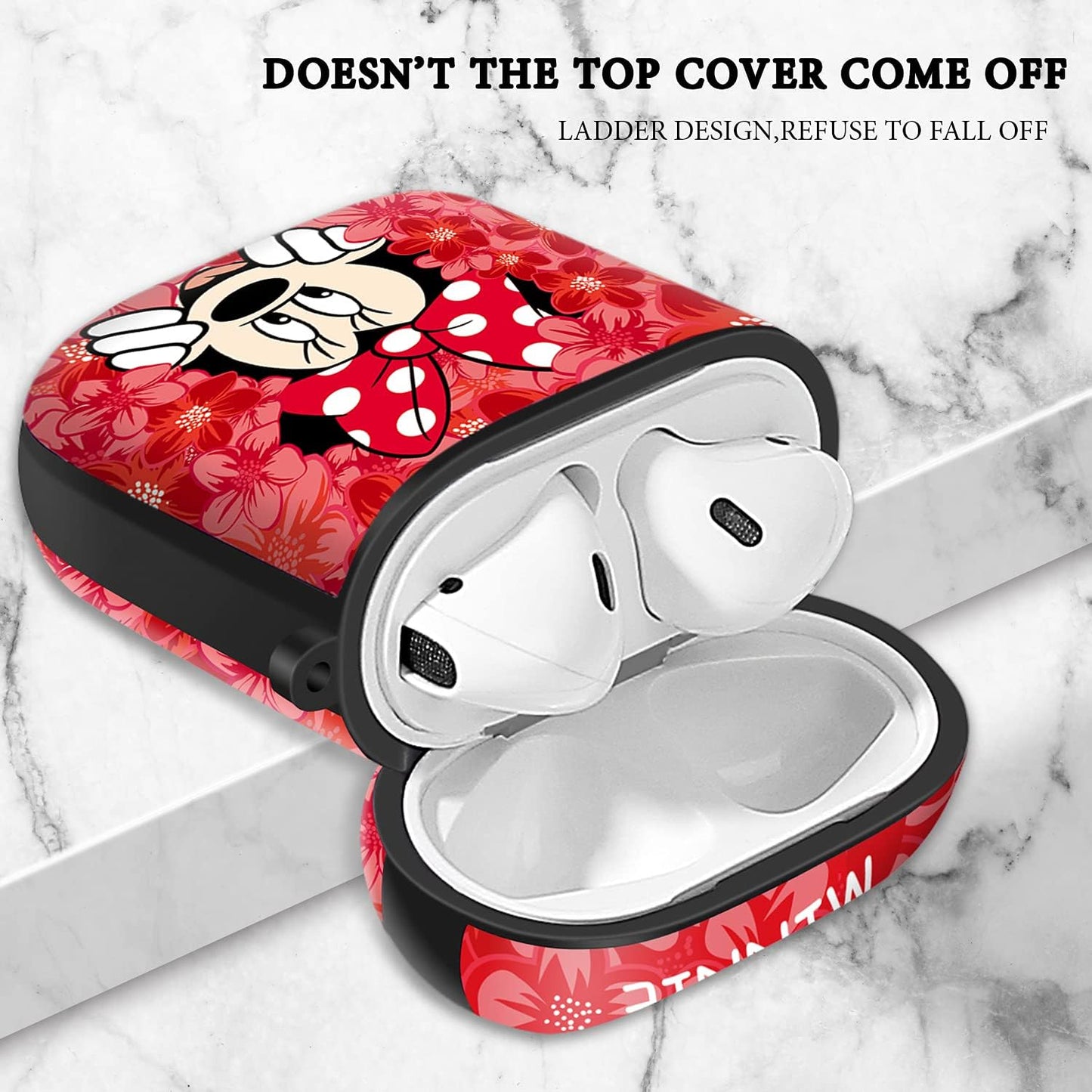 Airpods Case Cover with Keychain, Full Protective Silicone Case for Apple Airpods 1 & 2 Accessories Skin Cover for Women Girl ,Airpods Wireless Charging Case (RED)  FREEER LLC   