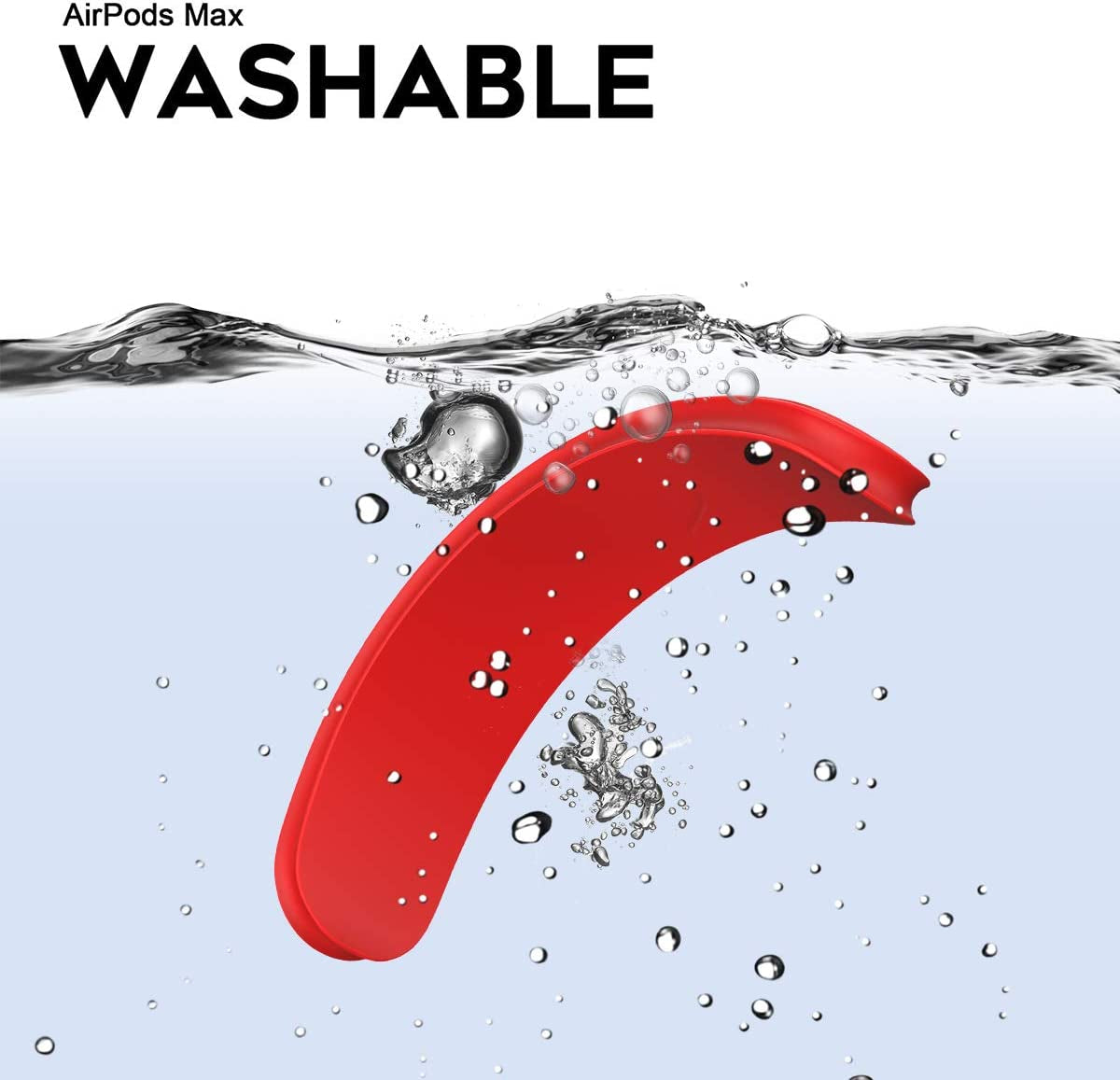 WQNIDE Headband Cover for Airpods Max, Washable Soft Silicone Headphone Headband Protectors/Comfort Cushion/Top Pad Protector Sleeve Compatible with Apple Airpods Max (Red)  WQNIDE   