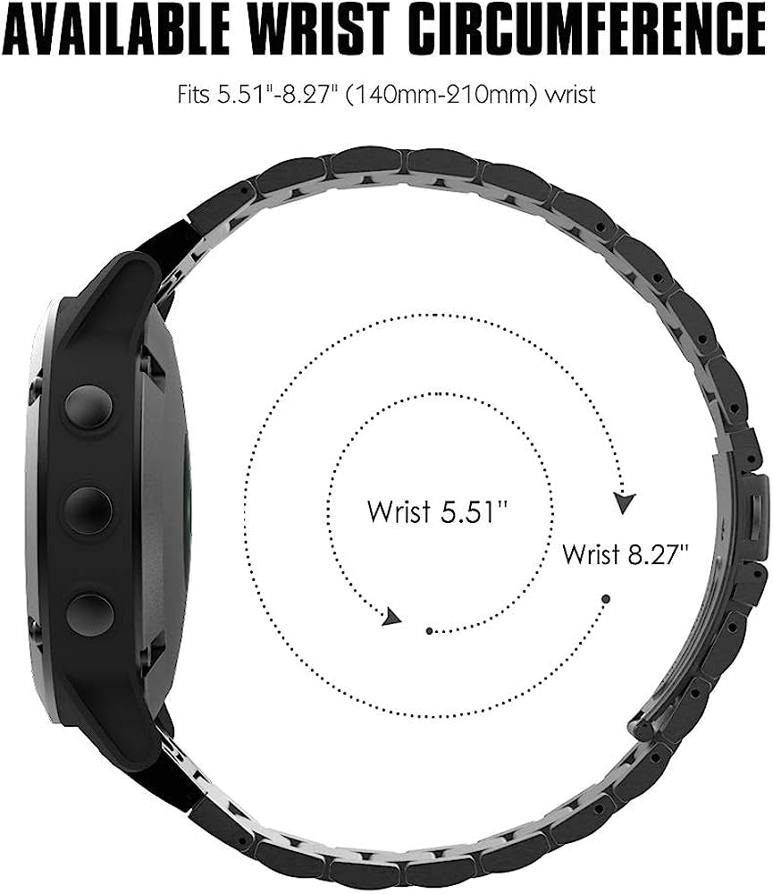 Moko Band Compatible with Garmin Fenix 5 Quick Fit 22Mm Watch Band, Stainless Steel Replacement Strap Fit Fenix 5/Fenix 5 Plus/Forerunner 935/945/Instinct/Approach S60(Not Fit Fenix 5X/5S)  MoKo   