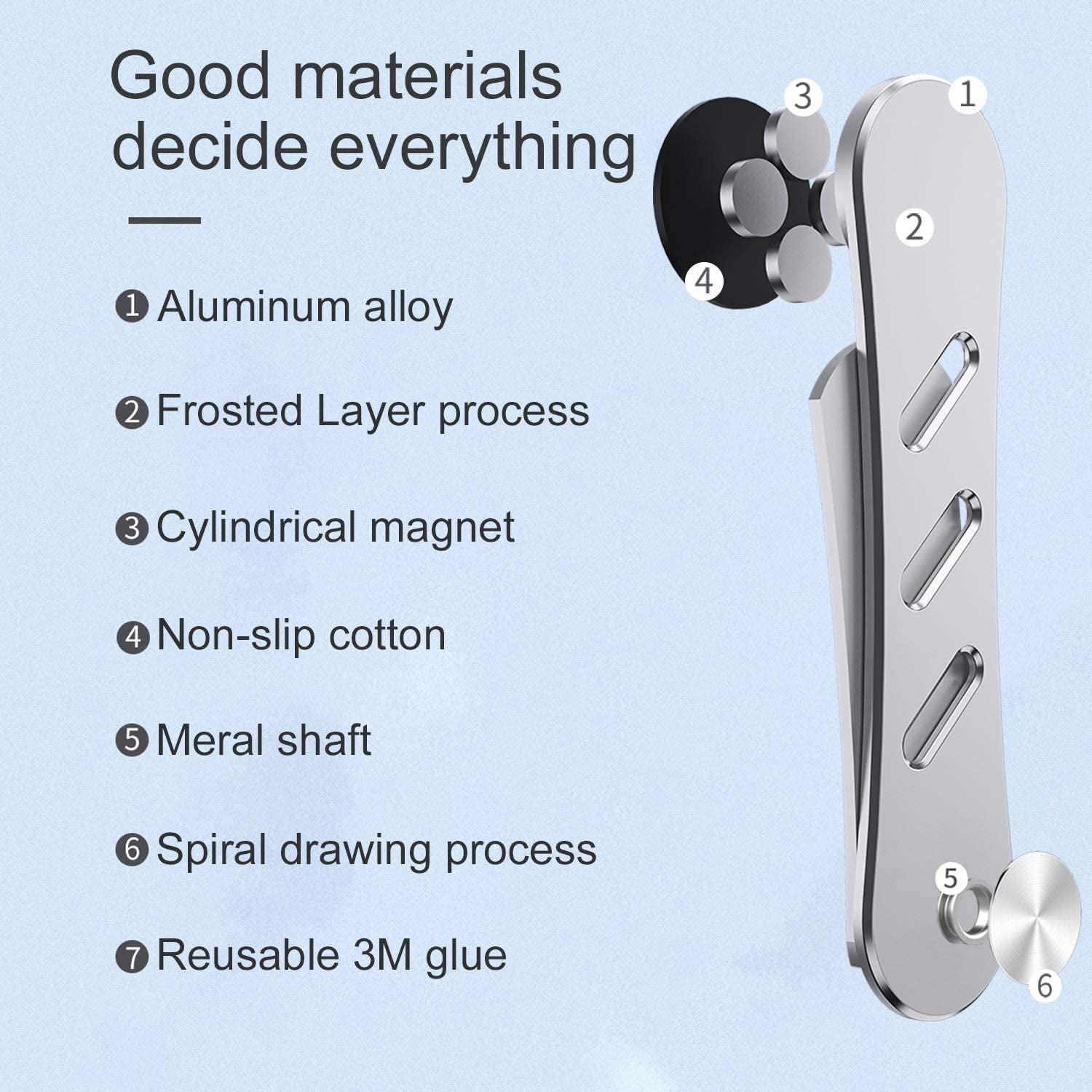 DK177 Magnetic Phone Holder, Laptop or Desktop Monitor Side Mount Phone Holder, Slim Portable Foldable Computer Expansion Bracket Compatible with Any Phone, Silver  DK177   