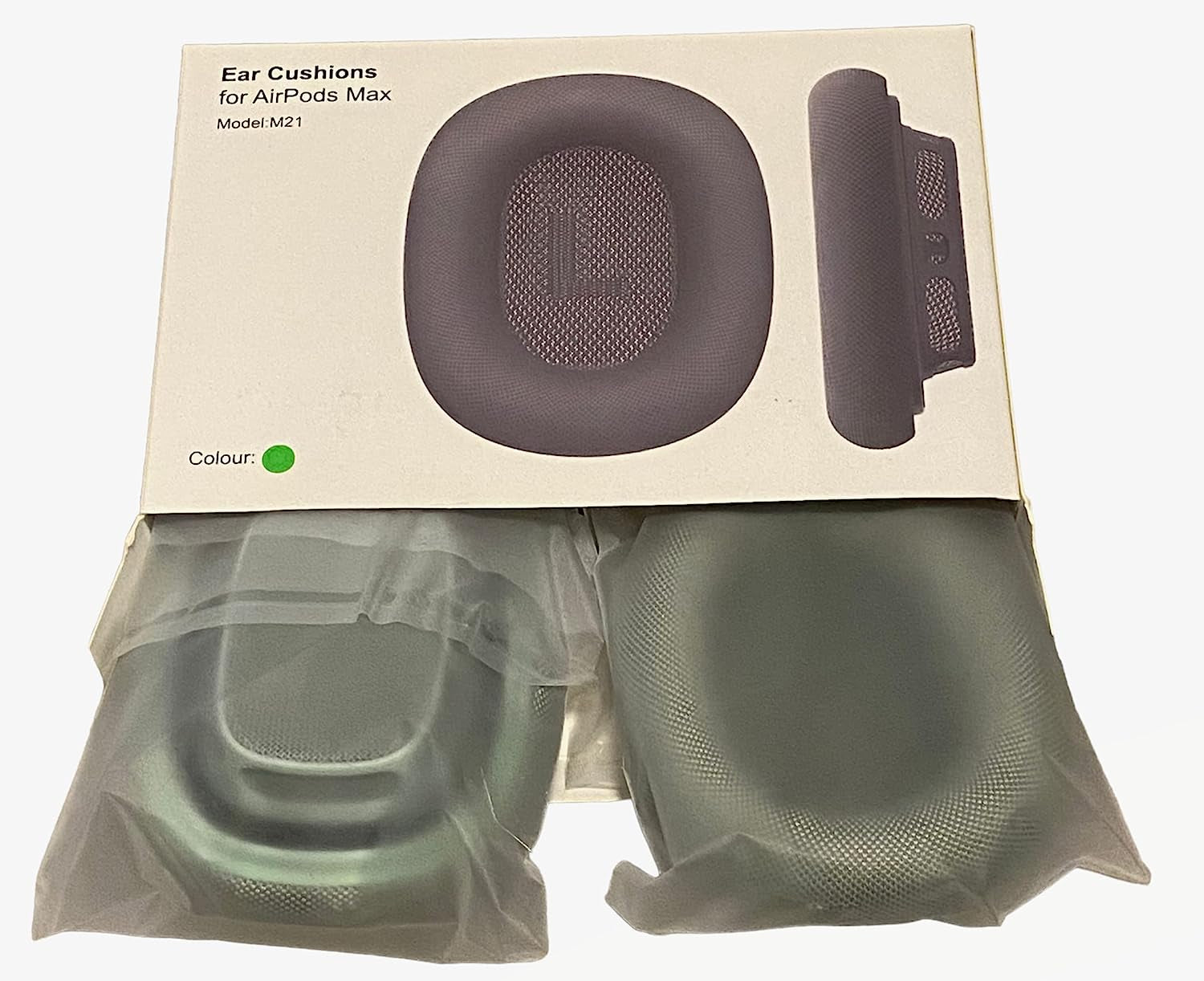 Replacements Earpad Covers for Airpod Max Headphones, 1 Pair - Durable Textile Fabric Mesh with Magnetic Connection (Black)  Earbudz Green  