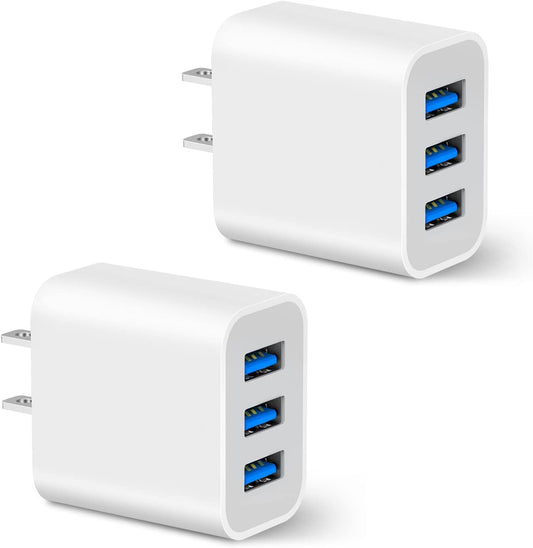 USB Plug, 2Pack 15W 3-Port USB Wall Charger Amoner 2023 Upgraded USB Charger Block Iphone Cube Adapter for Iphone 14 13 12 11 X SE XS 8 Galaxy S22 S21 S20 Android  Shenzhen Shibituo Technology Co.,ltd.   