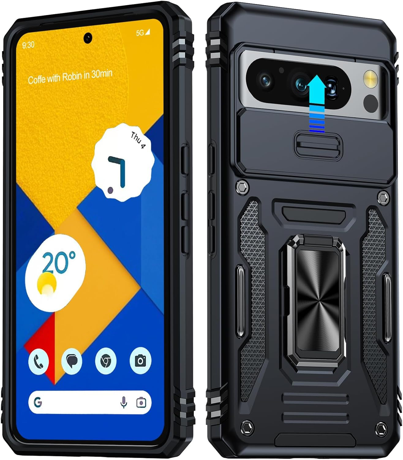 ANTSHARE for Google Pixel 8 Case Clear, Pixel 8 Case with [16FT Military Grade Drop Protection][Non-Yellowing], Slim Fit Case for Pixel 8 Phone 2023 - Crystal Clear  ANTSHARE Black Google Pixel 8 Pro 