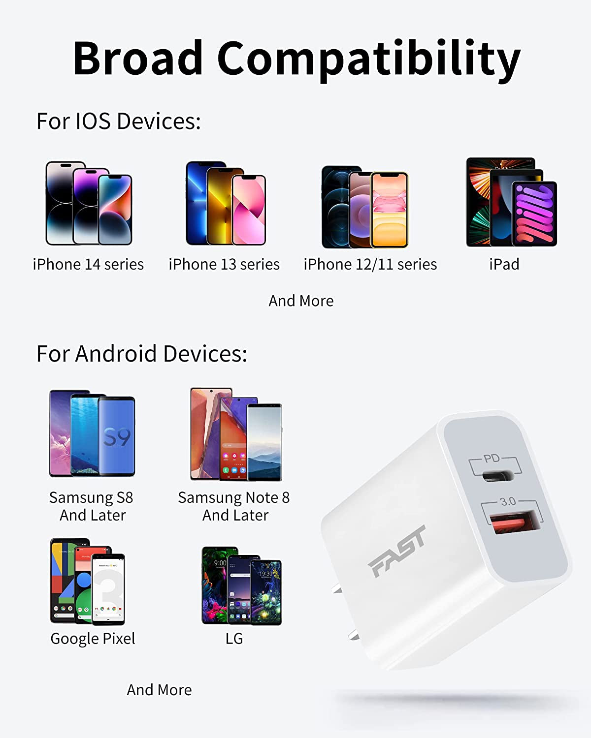 Power-7 Fast USB C Charger, 2-Pack 20W PD + Quick Charger Dual Port Type C Wall Charger Block Plug Compatible with Iphone 14/14 Plus/14 Pro/14 Pro Max/13/13 Pro Max/12/11/Xs/Xr/X/8, Ipad, Airpods  Shenzhen Xuan Yang Technology Co.,Ltd.   