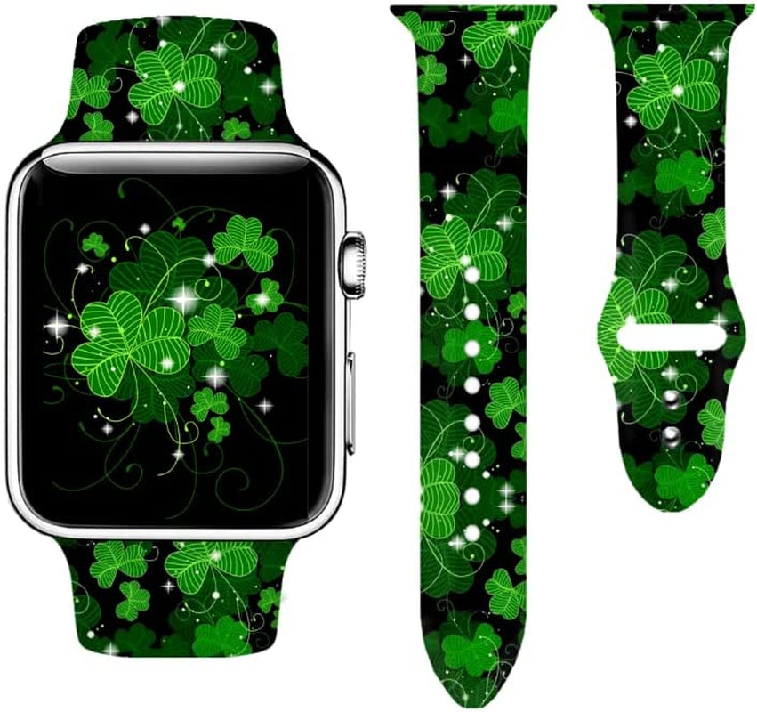 Watch Bands Compatible Apple Watch Band 38Mm 40Mm 41Mm 42Mm 44Mm 45Mm 49Mm 49Mm for Women Men, Adjustable Soft Silicone Replacement Smartwatch Wristband for Iwatch Series 8 8 7 6 5 4 3 2 1 SE SE  GEJPJGE St Patricks Day-3 38mm/40mm/41mm (M/L) 