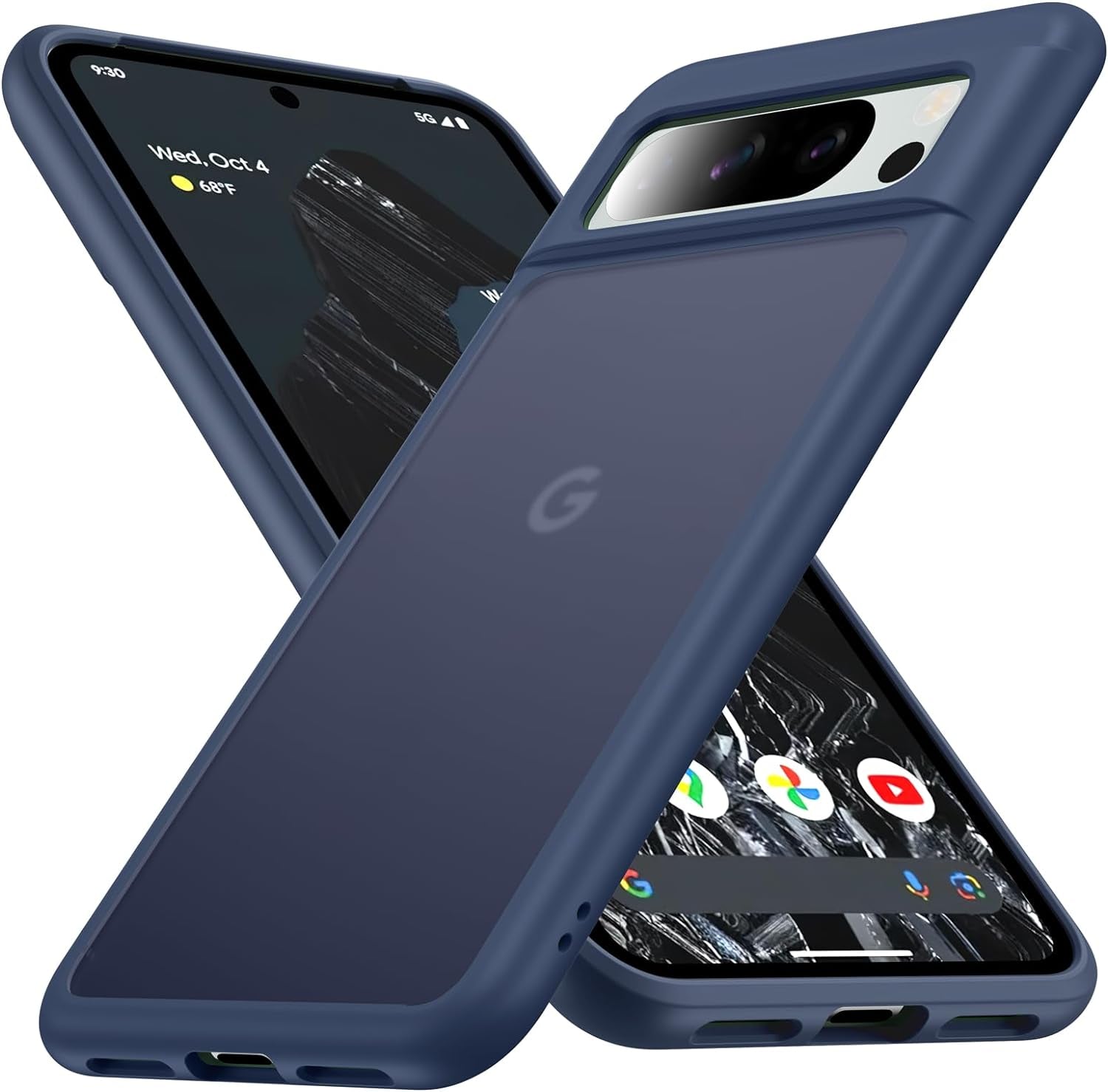 [360°Rotatable Ring] for Google Pixel 8 Pro Case Compatible with Magsafe [NO.1 Magnetic Invisible Stand] [Military Shockproof] [Translucent Matte] with Silicone Bumper for Pixel 8 Pro Cover Slim,Black  FNDMIL Blue Google Pixel 8 Pro [6.7 Inch] 