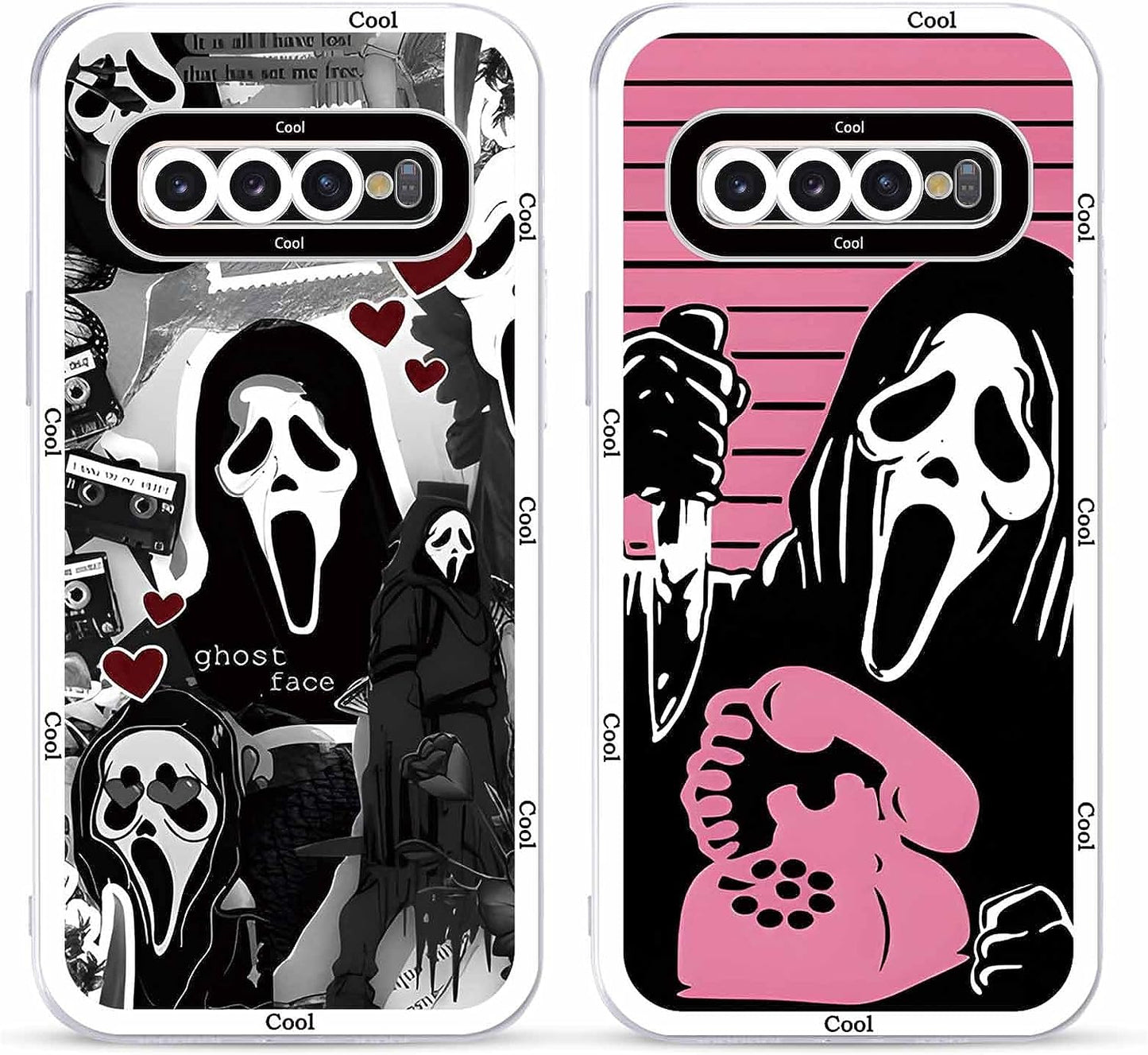 2 × Phone Case for Samsung Galaxy S20/S11E Case Clear 6.2",Scream Horror Movie Printed, Cute Skull Pattern Design Transparent Cases for Women Men Girls, Soft TPU Funda for Samsung S20/S11E,Ghost Face  DZY US Samsung Galaxy S10 (4G)  