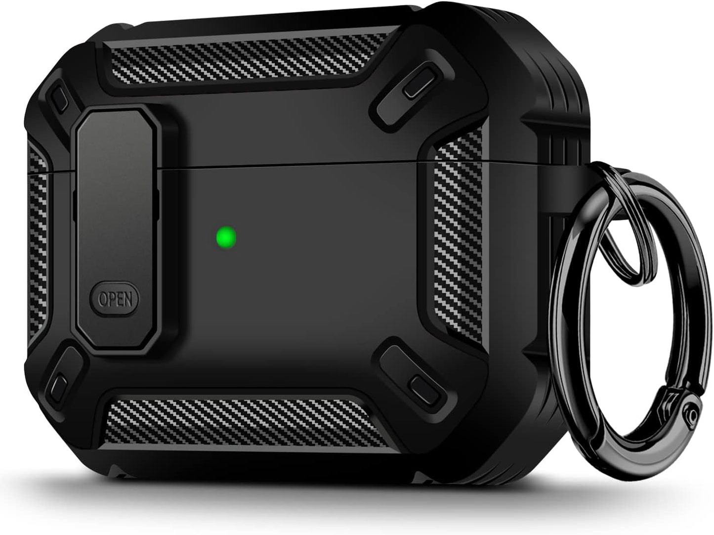 Youskin Airpod Pro Case Secure Lock Clip Case,Carbon Fiber Military Armor Series Full-Body Rugged Hard Shell Airpod Pro Case for Men Women with Keychain，Blue Camo  Youskin Black  