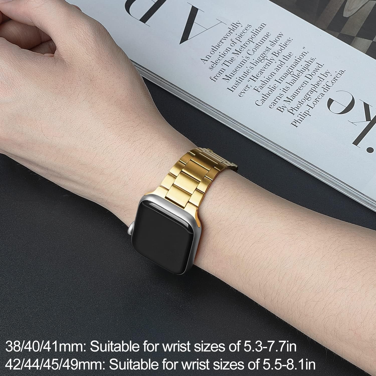 Iiteeology Compatible with Apple Watch Band 42Mm 44Mm 45Mm 49Mm 38Mm 40Mm 41Mm, Upgraded Solid Business Stainless Steel Band for Apple Iwatch Ultra SE Series 8 7 6 5 4  iiteeology   