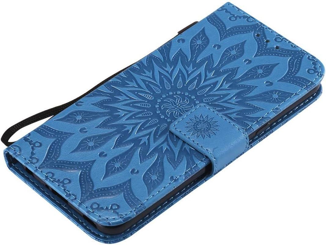 Asdsinfor LG G8 Case Stylish Advanced Embossing Wallet Case Credit Cards Slot with Stand for PU Leather Shockproof Flip Magnetic Case for LG G8 / LG G8 Thinq/Lg G8S Sunflower Blue KT  Asdsinfor   