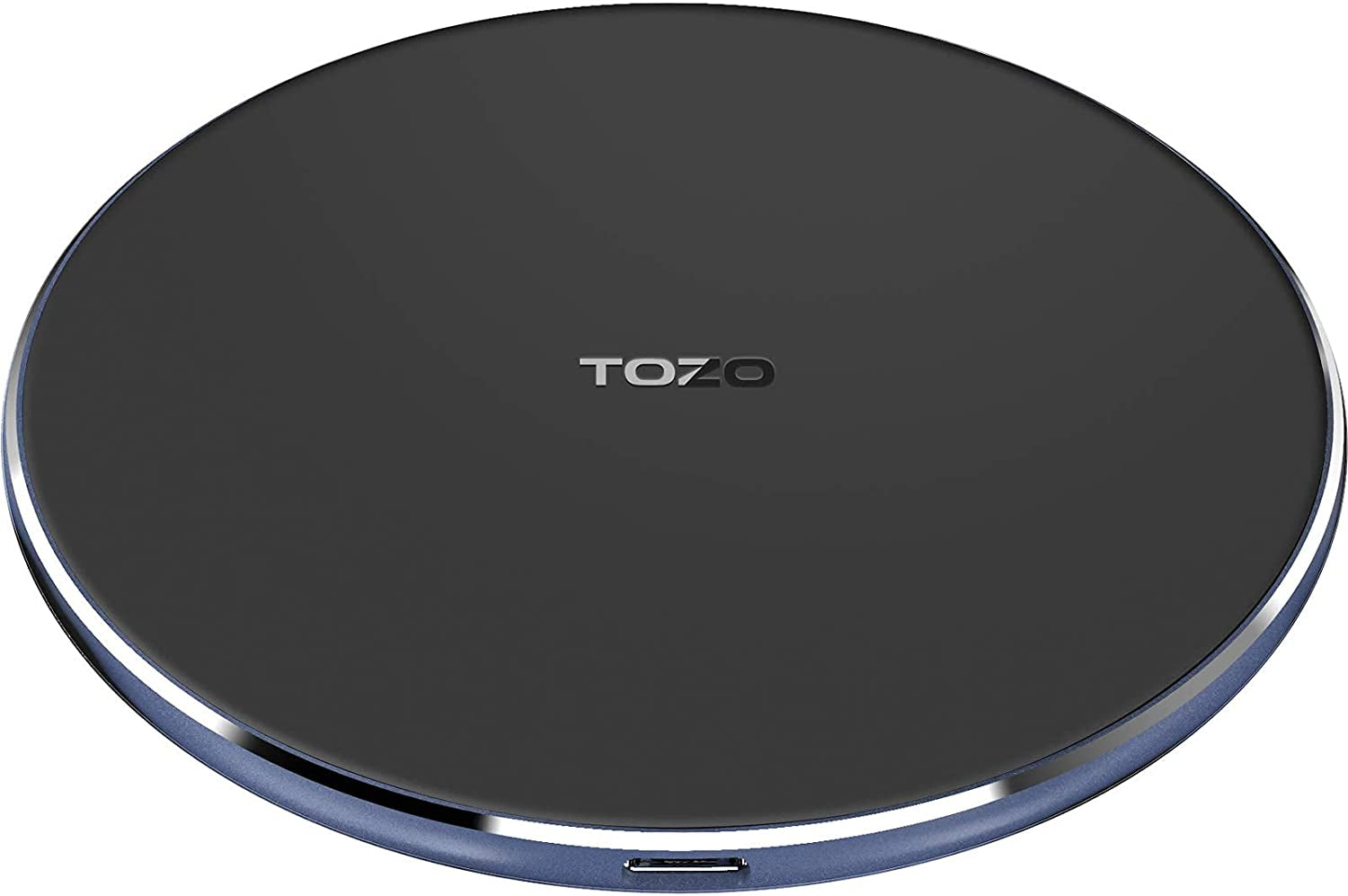 TOZO W1 Wireless Charger 10W Thin Aviation Aluminum Computer Numerical Control Technology Fast Charging Pad Black (NO AC Adapter)  TOZO Royal blue M-100mm 