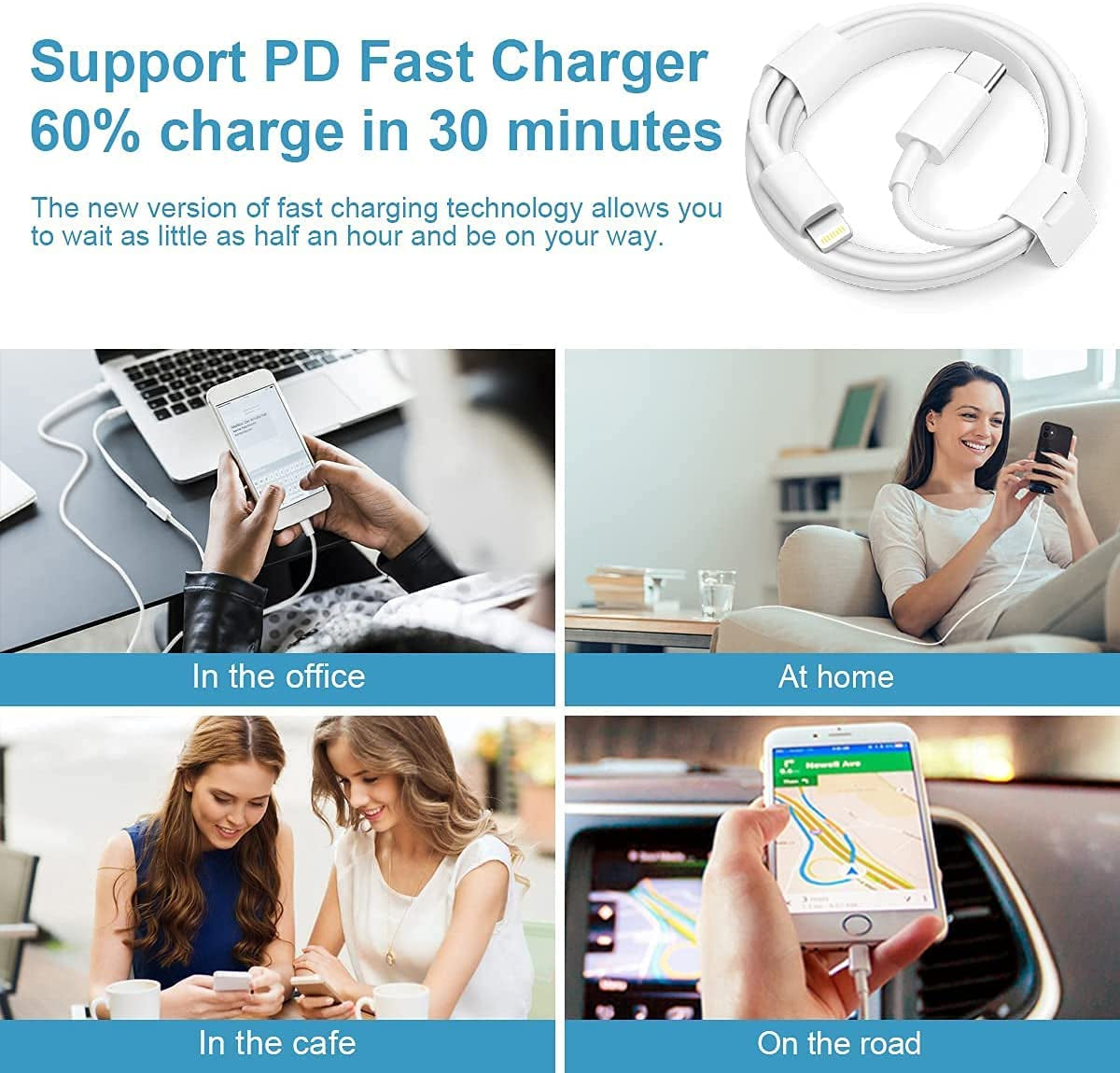 Iphone Charger Super Fast Charging [Apple Mfi Certified] 20W PD Power Wall Charger with 6FT Charging Cable Compatible Iphone 14/14 Pro Max/13/13 Pro Max/12/12 Pro/12 Pro Max/11/11 Pro Ipad(White)  Shenzhen good-she technology Co., Ltd.   
