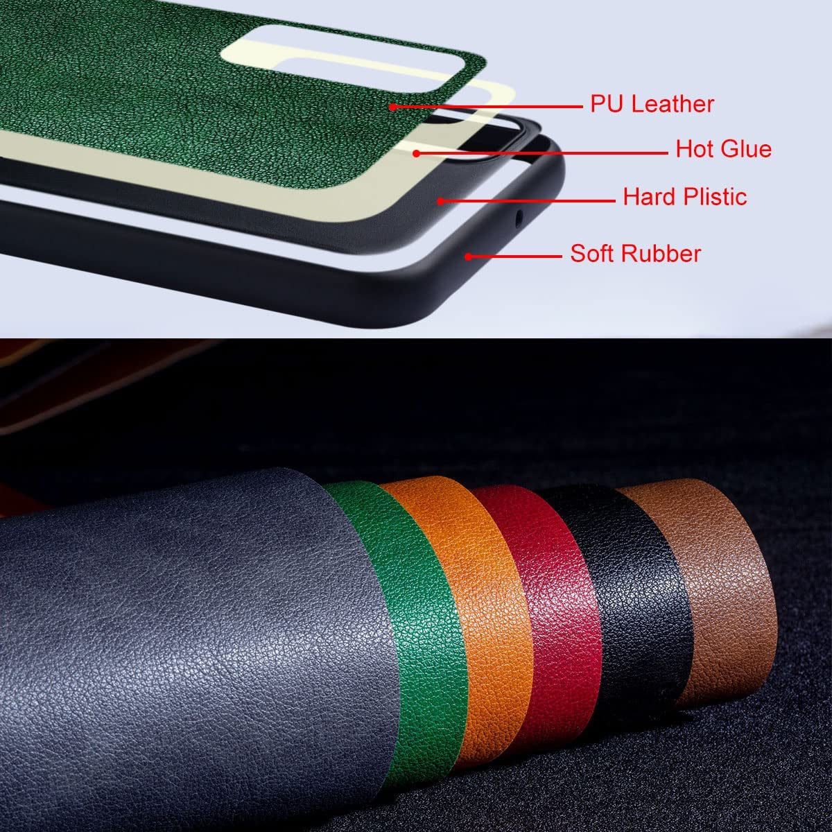 For Google Pixel 5 Case, 6.0 Inch Premium PU Leather Phone Cover Retro Design Full Protective Case for Google Pixel 5 5G (Green)  AIORIA   