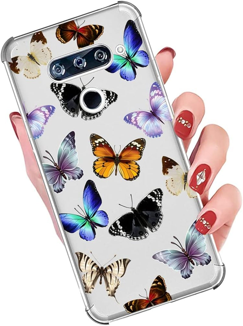 Yerebel Case for LG V40/V40 Thinq Case V405UA0 Cute Case, Clear Flexible Bumper TPU Soft Rubber Silicone Cover Phone Case for LG V40 Thinq (Butterfly)  Yerebel   