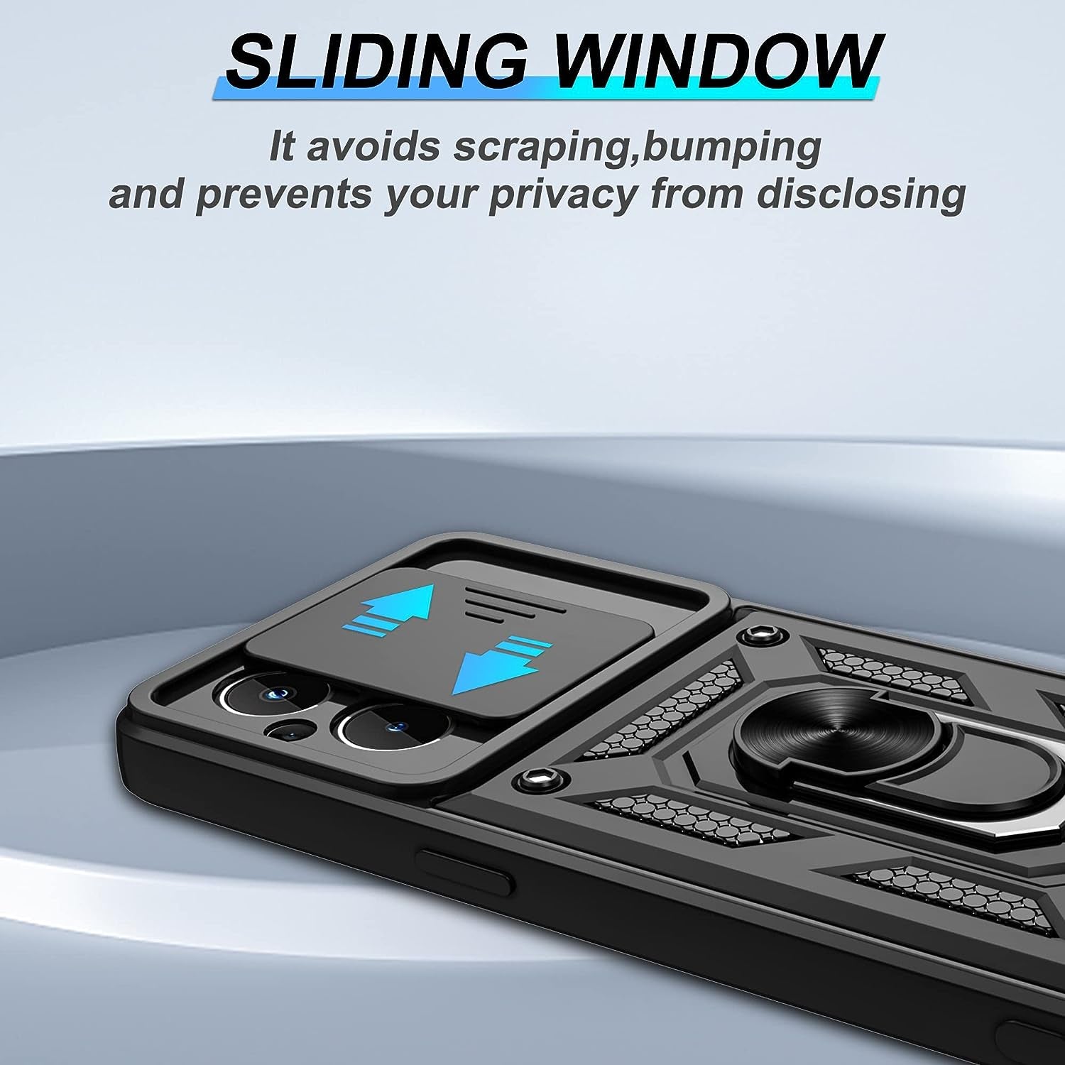 For Oneplus Nord N20 5G Case with HD Screen Protector, Heavy Duty Shockproof Protective Case with Metal Kickstand [Military Grade] Protective Case for Oneplus Nord N20 5G, Black  Atump   