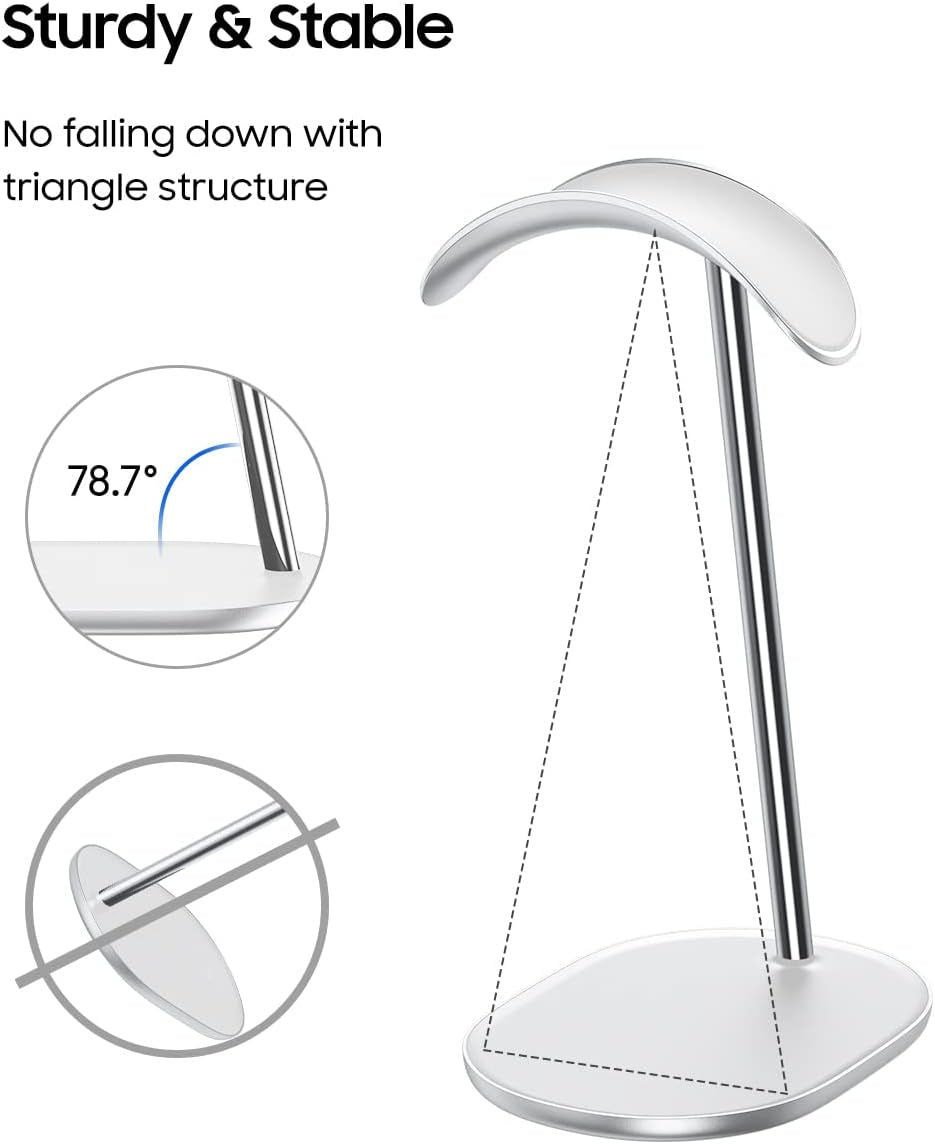 Benks L40 Pro Headphone Stand Headset Holder with Wireless Charger Designed for Airpods Max Stand, Wireless Charging Station Compatible with Iphone, Android Phone and Airpods -White  BENKS   