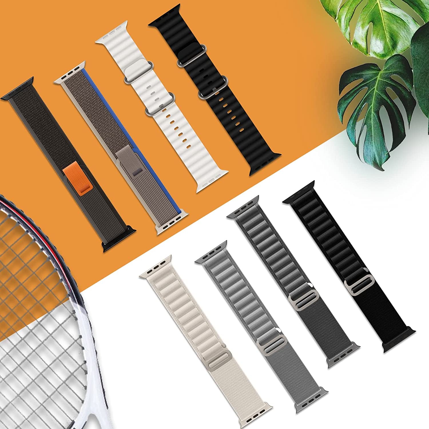 8 Pack Bands - Alpine Loop+Trail Loop+Ocean Band Compatible with Apple Watch Band 49Mm 45Mm 44Mm 42Mm for Men Women, Adjustable Sport Strap for Iwatch Ultra Series 8/7/6/5/4/3/2/1/SE  GDKBAND   