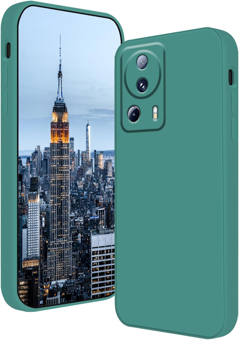 Tiwinxing Compatible with Xiaomi 13 Lite Case Shockproof, Liquid Silicone Ultra Slim Protective Xiaomi 13 Lite Phone Case Soft Anti-Scratch Cover with Full Body Protection Cases (Beige)  Tiwinxing Dark Green  