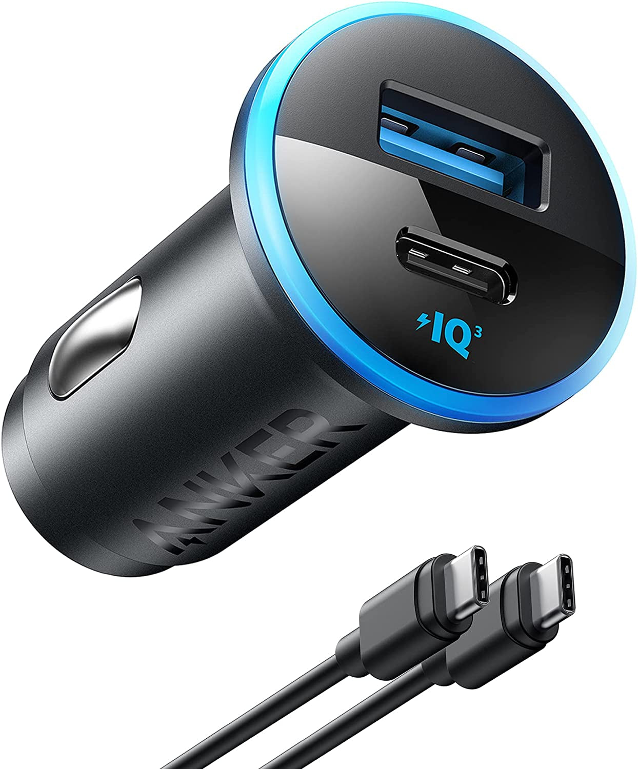 USB C Car Charger Adapter, Anker 52.5W Cigarette Lighter USB Charger, 323 Anker Car Charger with 30W Poweriq 3.0 Fast Charging for Iphone 14/13 Samsung Galaxy S23/22 Pixel - 3.3Ft USB C Cable Included  Anker   