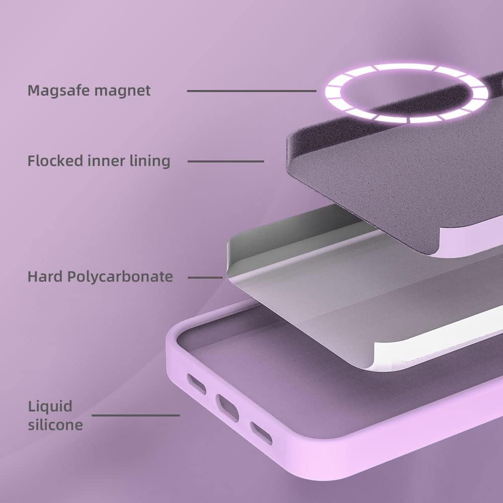 SOH Iphone 14 Pro Silicone Case 6.1 Inch Full-Body Shockproof Case with Ultra-Thin Inner Lining Compatible with Apple Iphone 14 Pro (Elegant Purple)  SOH Mingying   