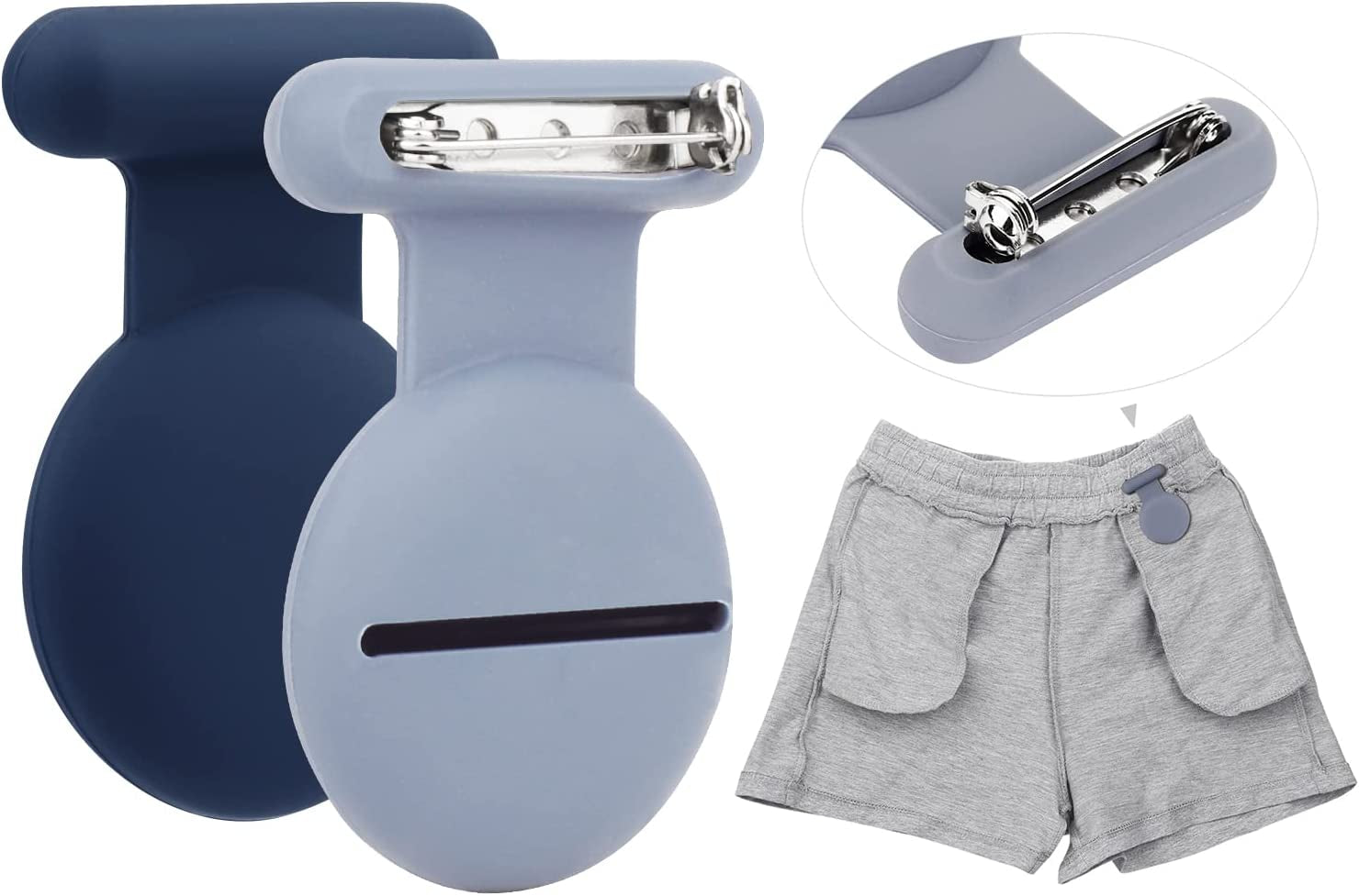 Airtag Hidden GPS Tracker Case,Airtag for Kids,Elderly,Pet,Clothing (Navy Blue&Blue)(Not GPS Included)  WALLFID Pro-Navy Blue&Blue  