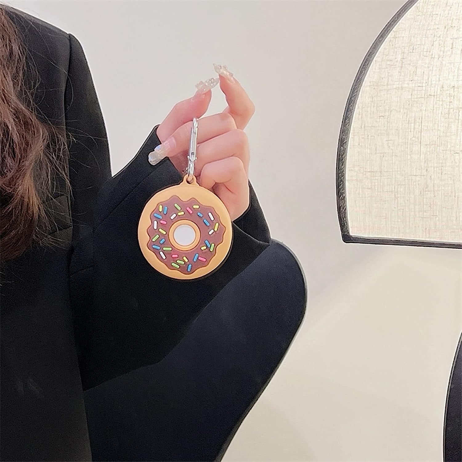 AOLABOKY Compatible with Samsung Galaxy Buds2 Pro/Galaxy Buds Live/Galaxy Buds Pro/Galaxy Buds 2 Charging Box,3D Cute Cartoon Donut Silicone Earphone Case with Hook  AOLABOKY   