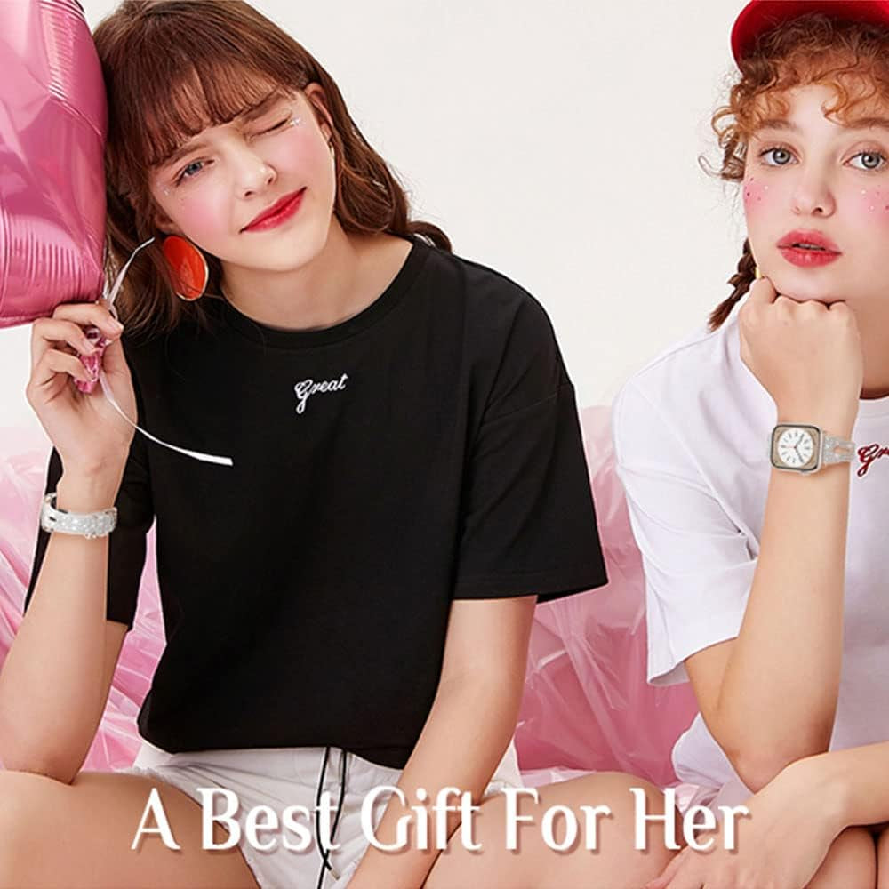 Goton Bling Band for Apple Watch Bands 49Mm 45Mm 44Mm 42Mm 41Mm 40Mm 38Mm Ultra Series 8 7 6 5 4 3 2 1 SE, Women Glitter Silicone Strap Accessories Designed for Iwatch All Series  Yin-Goton   