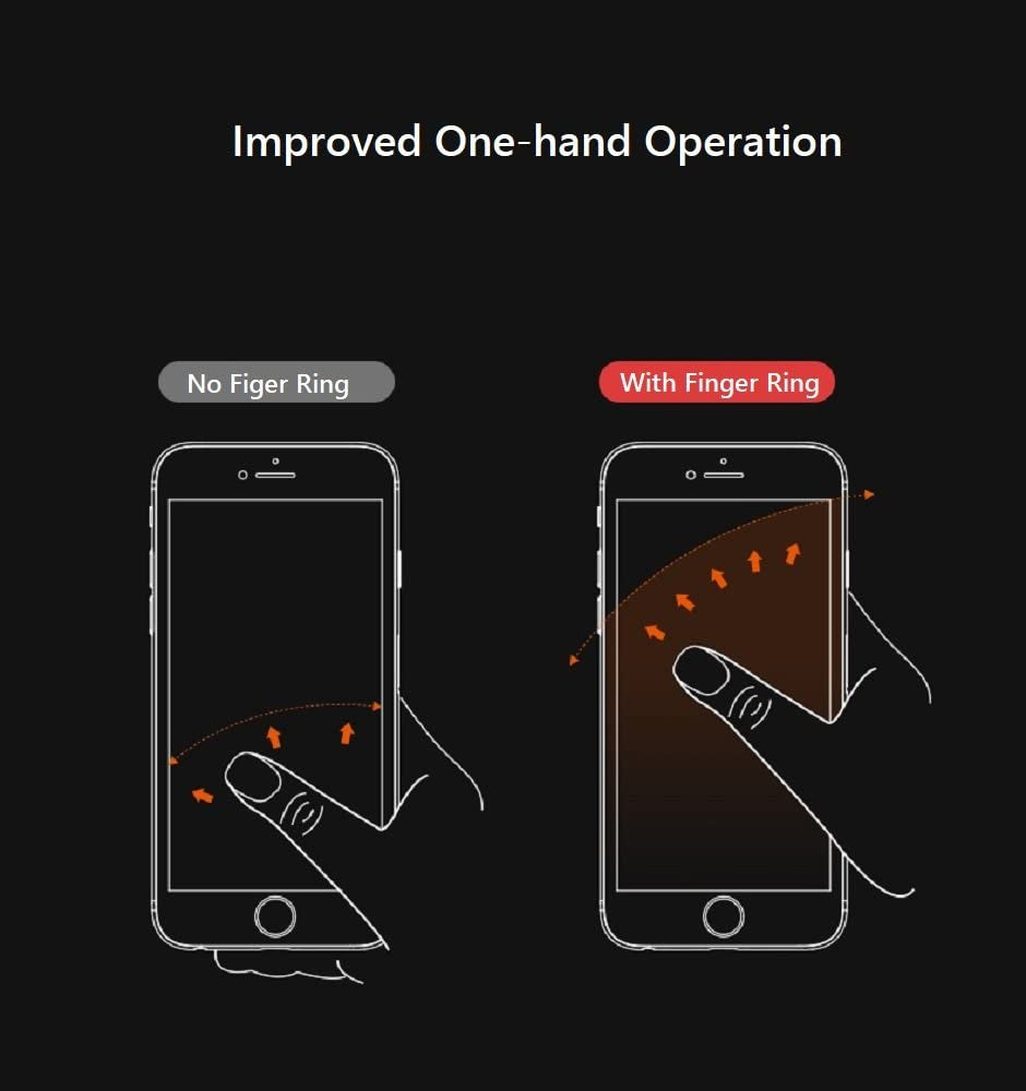 Attom Tech Transparent Phone Ring Holder Grip 360 Degree Free Rotation, Clear Cell Phone Finger Ring Kick-Stand Compatible with Iphone X 8 7 plus 6S 6 5S 5 SE, Galaxy S9 S8 S7 S6 Edge (Silver)  Attom Tech LLC   