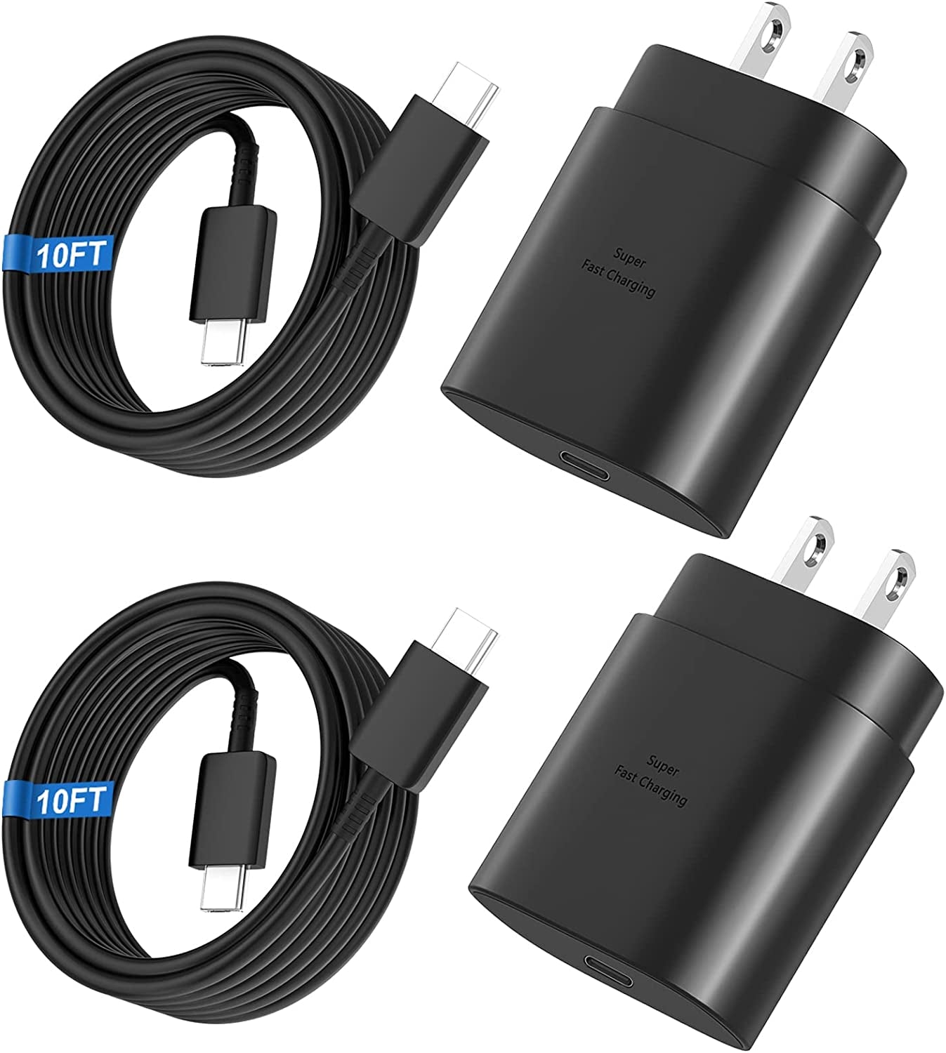 Super Fast Charger Type C, 25W USB C Wall Charger for Samsung Galaxy S23 Ultra/S23/S23+/S22/S22 Ultra/S22+/S21 Ultra/S20 Ultra/Note 20/Note 10/Z Fold 3 with 10FT Cable 2Pack  SHENZHEN XUAN YANG TECHNOLOGY CO LTD   