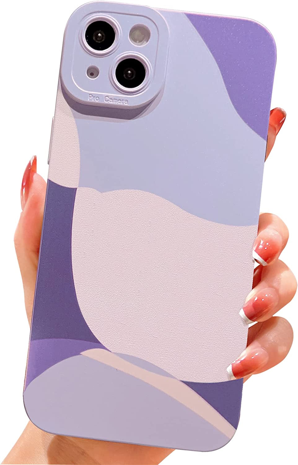 YKCZL Compatible with Iphone 14 plus Case,Cute Painted Art Heart Pattern Full Camera Lens Protective Slim Soft Shockproof Phone Case for Women Girls-Brown  YKCZL Purple  