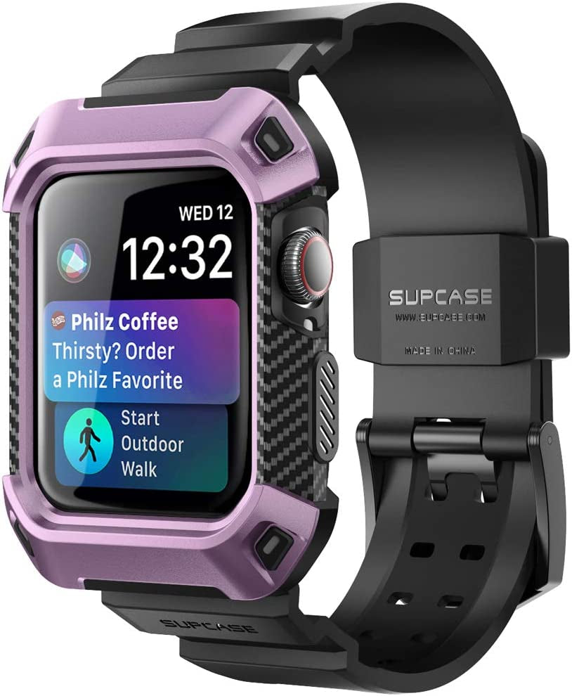 SUPCASE [Unicorn Beetle Pro] Designed for Apple Watch Series 8/7/6/SE/5/4 [45/44Mm], Rugged Protective Case with Strap Bands (Black)  SUPCASE Purple  