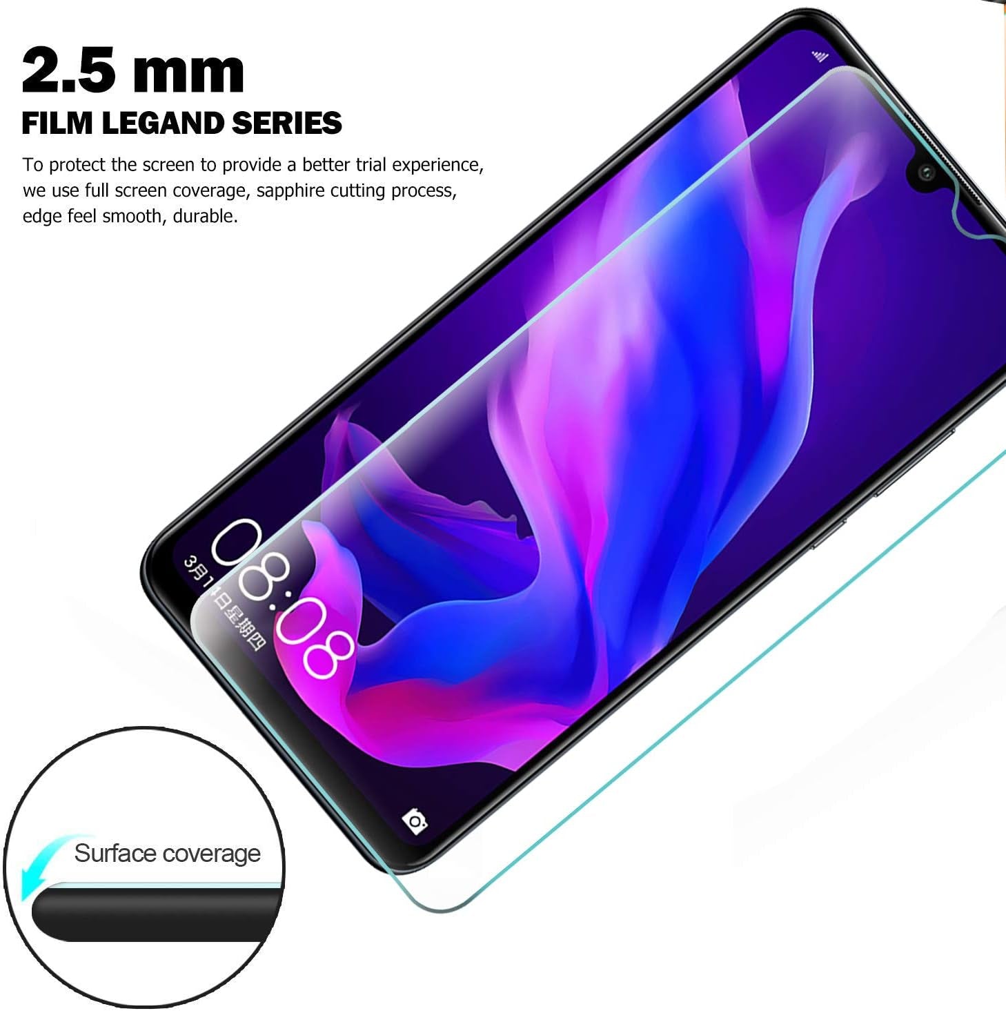 Aidinar Case for Xiaomi Redmi 7A, Slim Red Soft TPU Case + [2 Pack] Xiaomi Redmi 7A Tempered Glass Screen Protector, Flexible Silicone Cover for Xiaomi Redmi 7A Phone Cover  Aidinar   