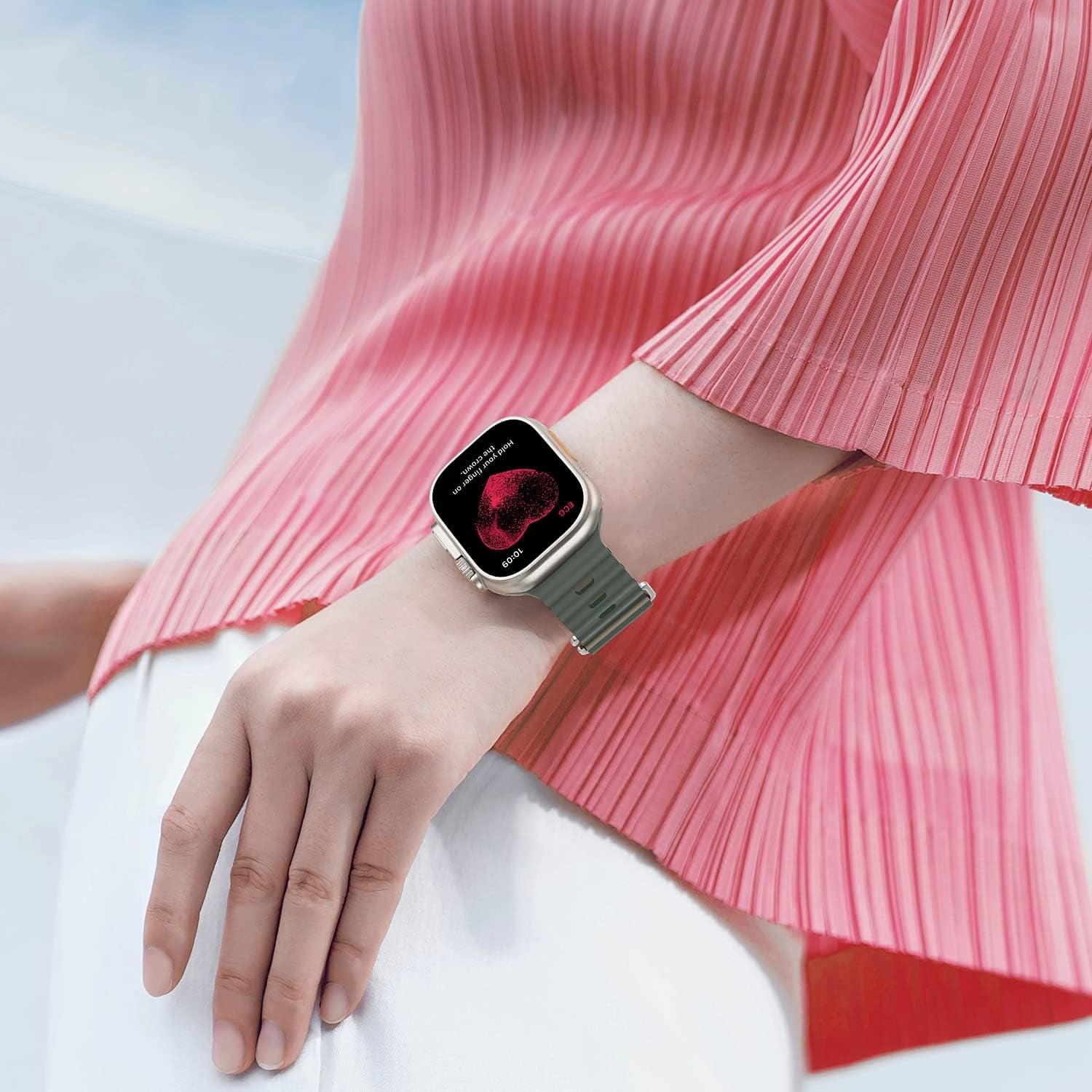 Anlinser Bands Compatible with Apple Watch Band 49Mm 45Mm 44Mm 42Mm 41Mm 40Mm 38Mm, Adjustable Sport Loop Designed for Apple Watch Ultra SE Series 8 7 6 5 4 3 2 (49Mm/45Mm/44Mm/42Mm, Gray Green/Khaki)  Anlinser   