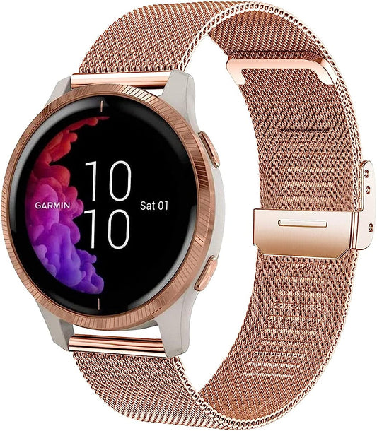 Krudary Bands Compatible with Garmin Venu/Venu SQ, Mesh Woven Stainless Steel Watch Band Metal Bracelet for Garmin Vivoactive 3, Vivomove 3/Style/Luxe  Krudary   