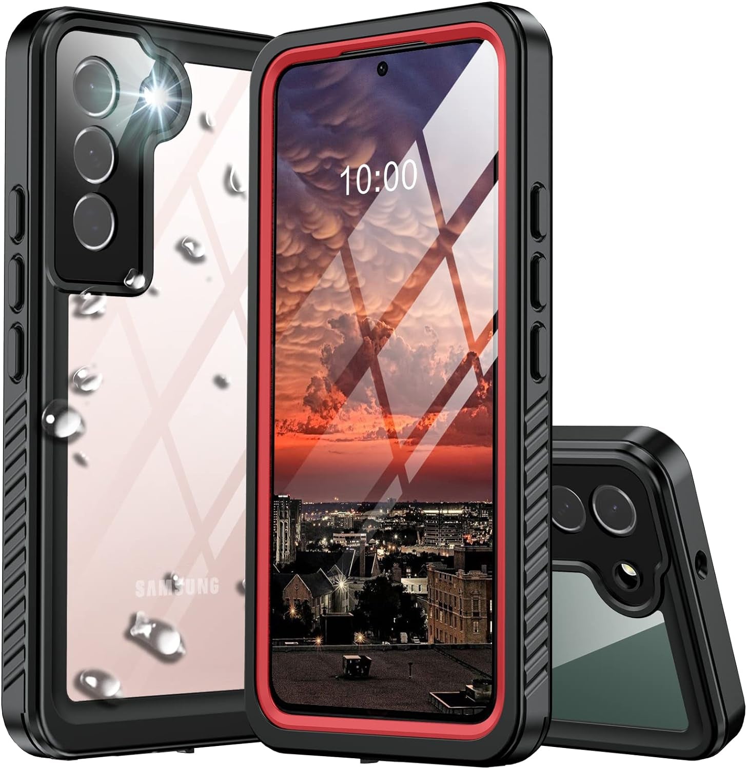 ANTSHARE for Samsung Galaxy S22 5G Case Waterproof Shockproof,Samsung S22 Case with Screen Protector,Full Body Heavy Duty Protective Case for S22 Blue/Clear  ANTSHARE Red/Clear  