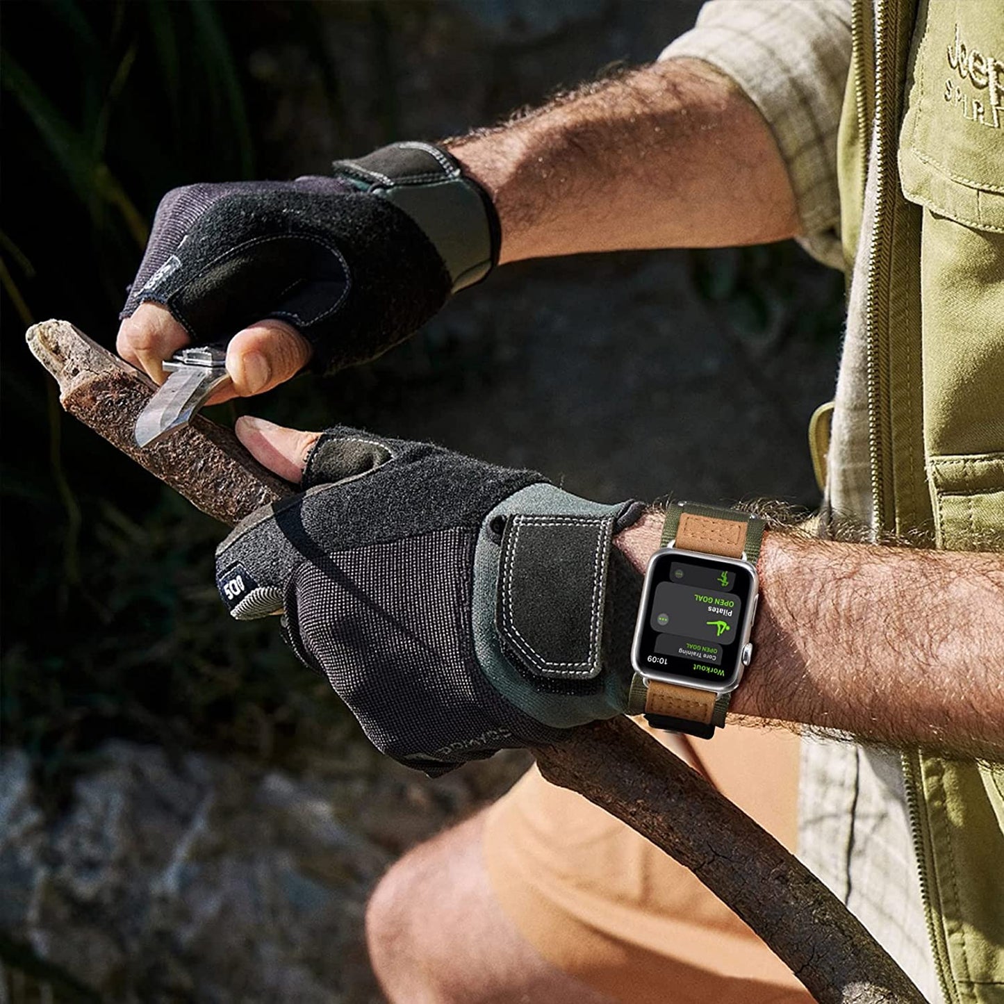 SUNFWR Compatible with Apple Watch Band 42Mm 44Mm 45Mm 49Mm 38Mm 40Mm 41Mm, Rugged Replacement Velcro Strap with Three Buckle Loop Design Tough Nylon Band for Iwatch Ultra Series 8/7/6/5/4/3/2/1/SE  SUNFWR   