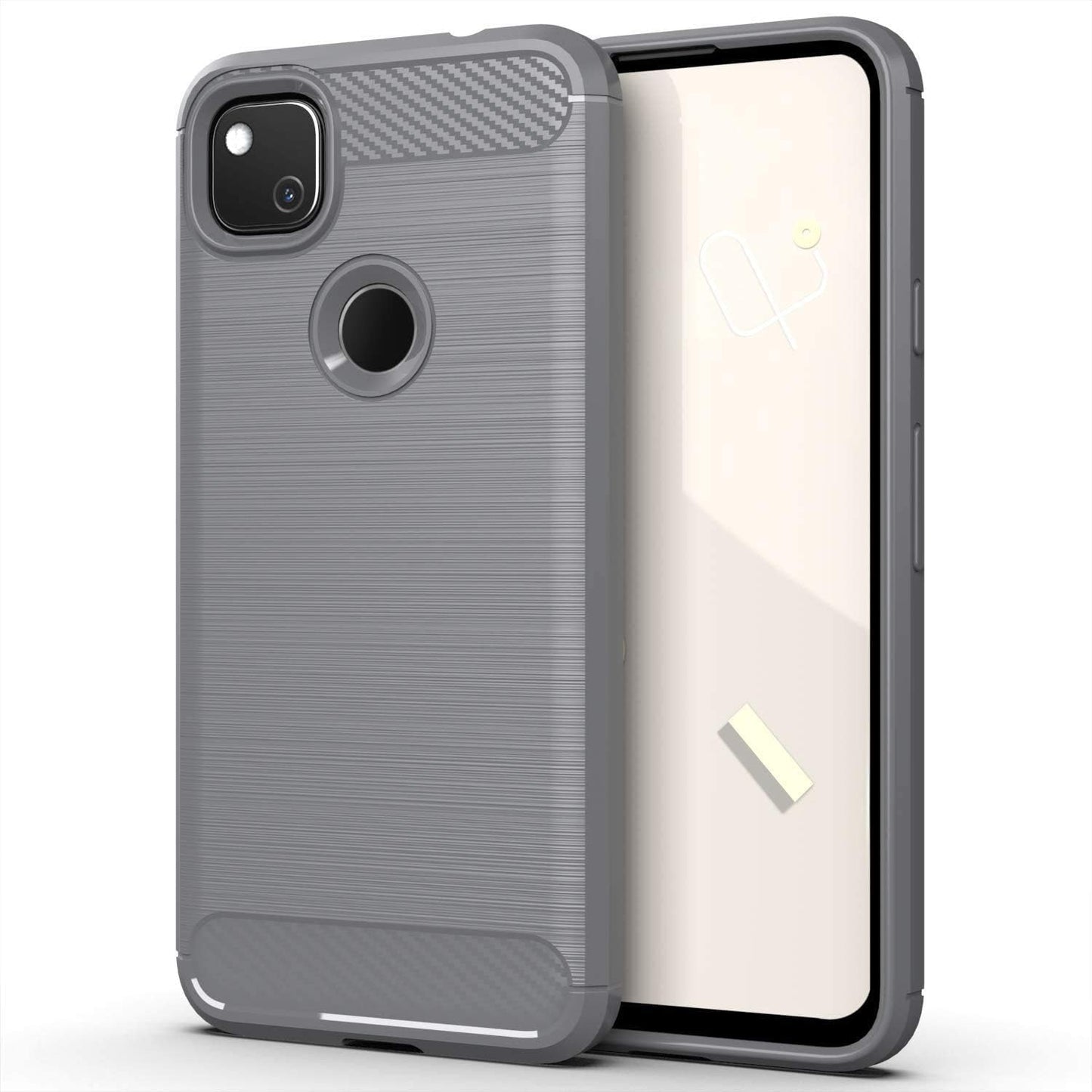 Vultic [Carbon Fiber Case for Google Pixel 4A (5G)(6.2"), Durable [Shock Absorption] Slim TPU Matte Lightweight Bumper Cover (Grey)  Vultic Grey Google Pixel 4A (4G) 5.8" 