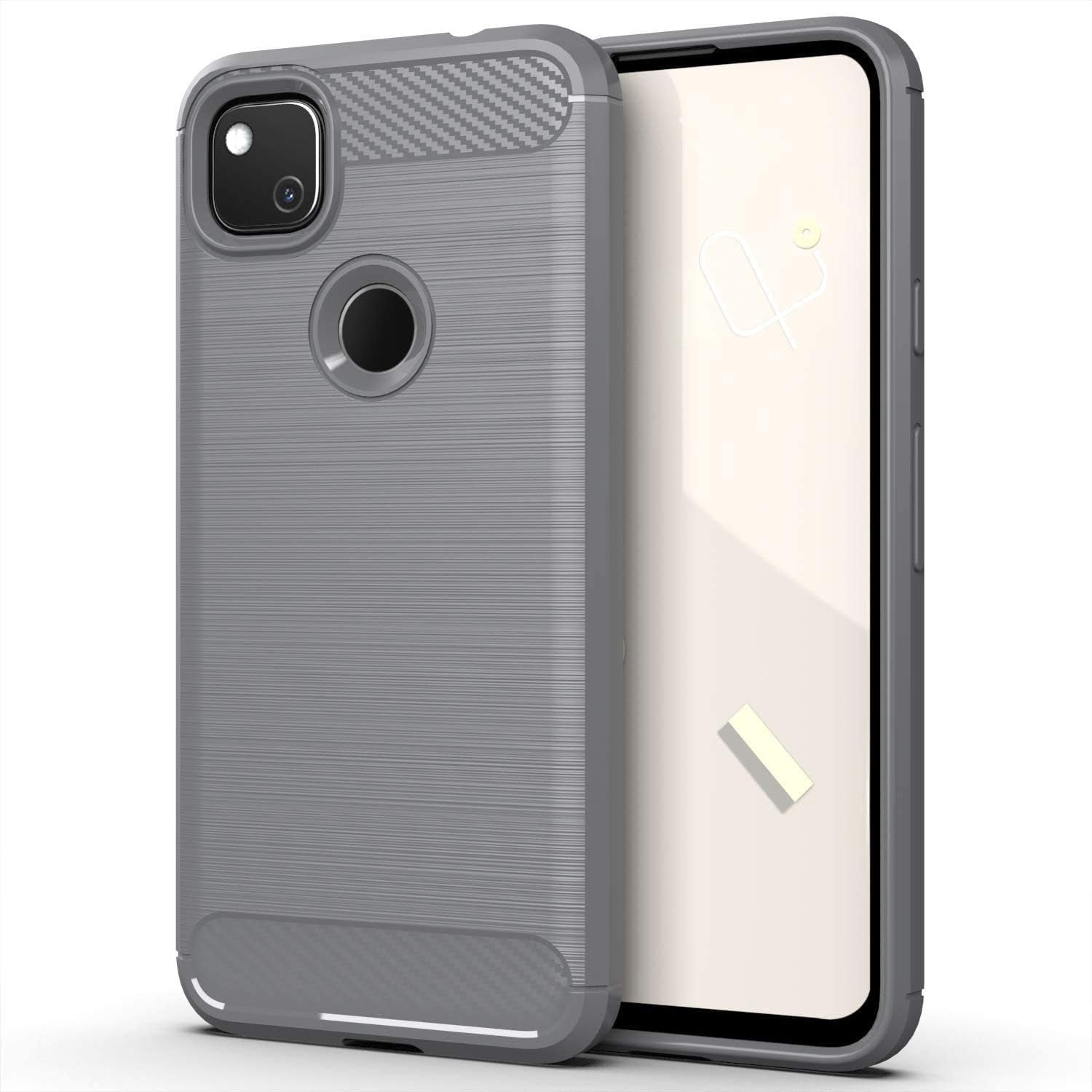 Vultic [Carbon Fiber Case for Google Pixel 4A (5G)(6.2"), Durable [Shock Absorption] Slim TPU Matte Lightweight Bumper Cover (Grey)  Vultic Grey Google Pixel 4A (4G) 5.8" 
