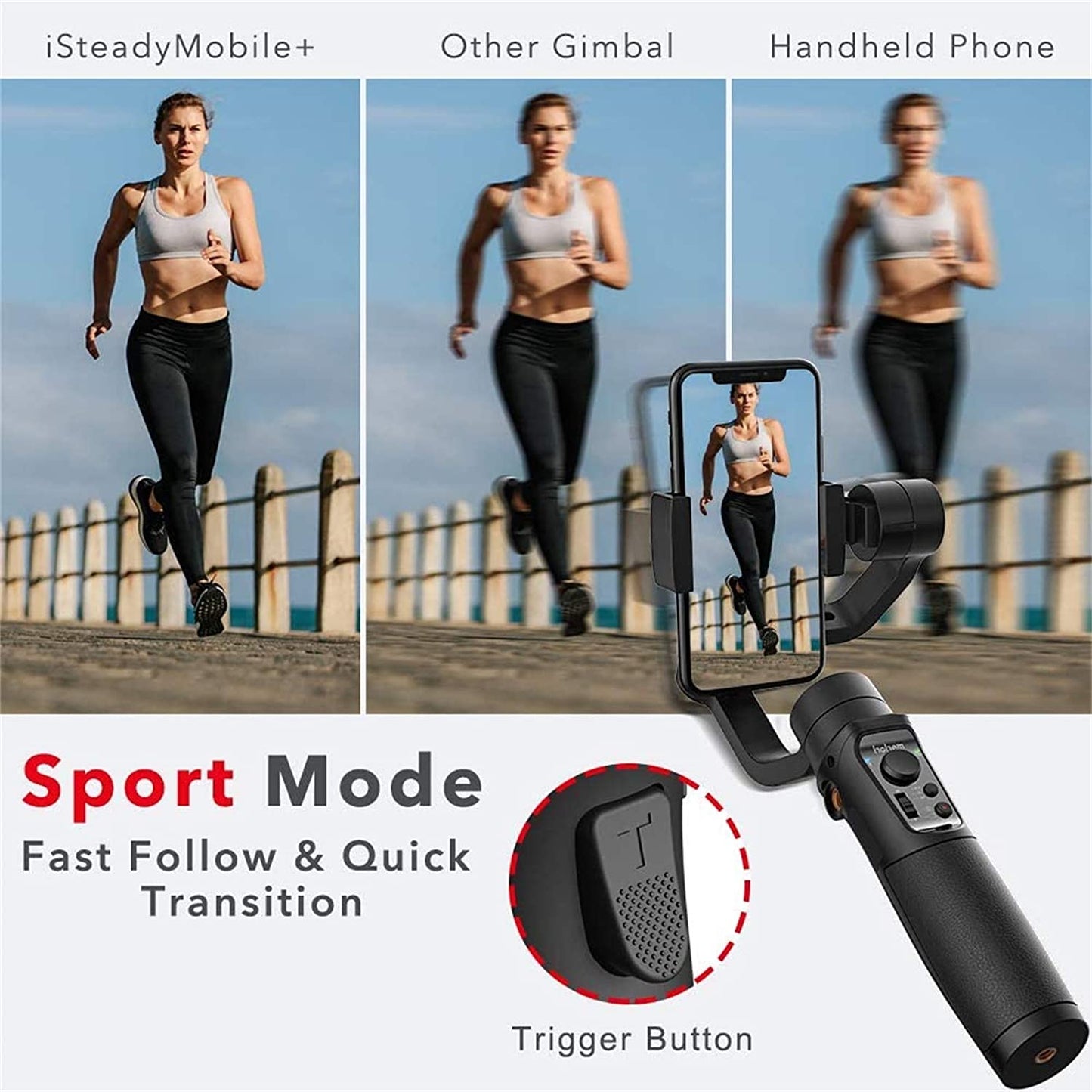Hohem 3-Axis Gimbal Stabilizer for Iphone 13 12 11 PRO X XR XS Smartphone with 3D Inception Sport Mode Object Face Tracking Motion Time-Lapse Quick Balance Handheld Gimbal for Vlog Youtuber Live Video  hohem Technology Co., LTD.   