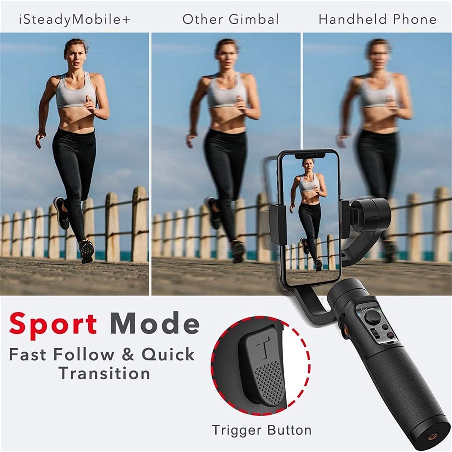 Hohem 3-Axis Gimbal Stabilizer for Iphone 13 12 11 PRO X XR XS Smartphone with 3D Inception Sport Mode Object Face Tracking Motion Time-Lapse Quick Balance Handheld Gimbal for Vlog Youtuber Live Video  hohem Technology Co., LTD.   