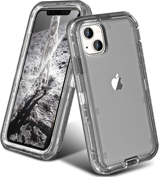 Oribox Case Compatible with Iphone 13, Heavy Duty Shockproof Anti-Fall Clear Case  ORIbox Crystal Gray iPhone 13 